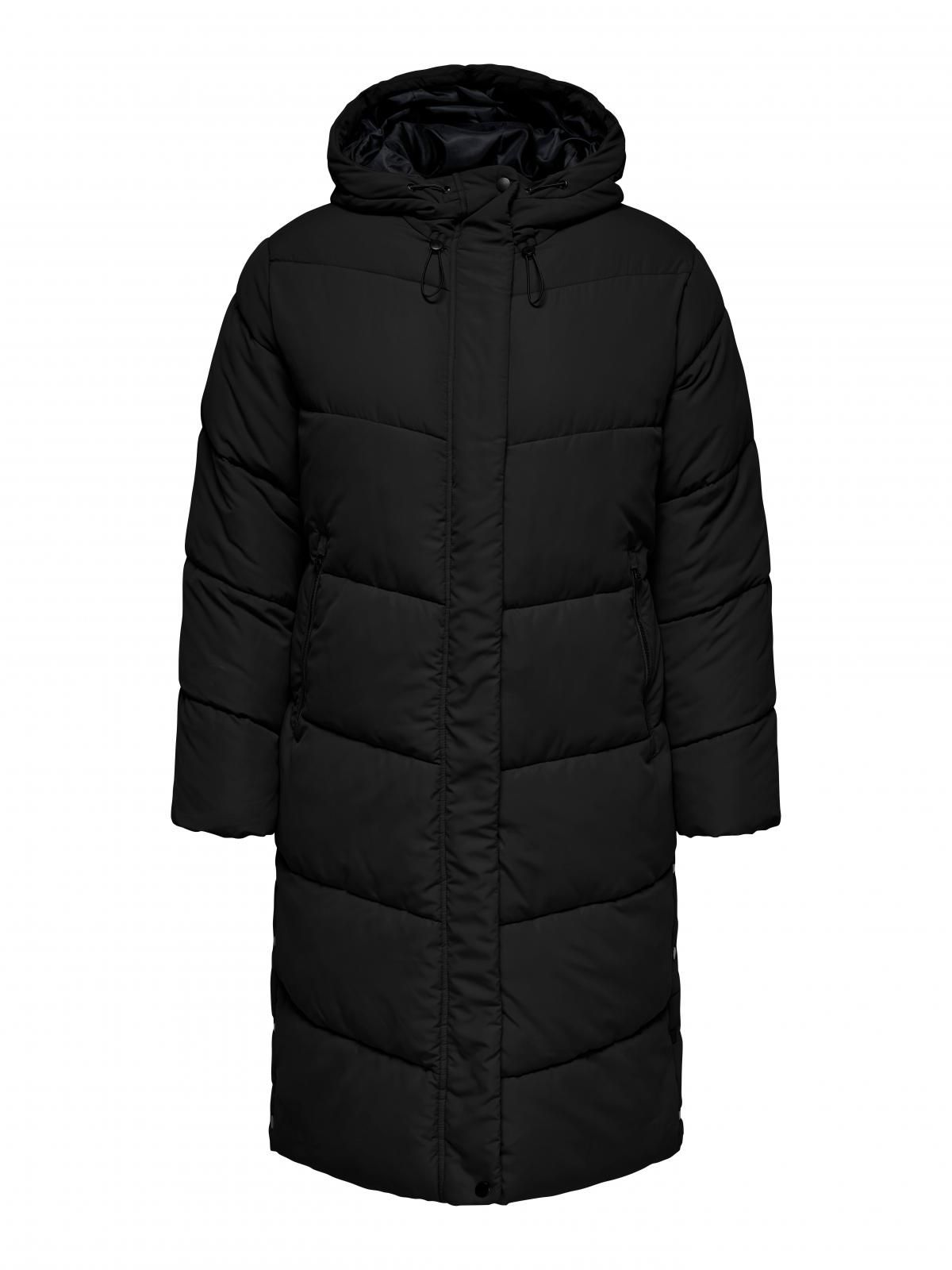 온리 오버핏 테크니컬 후드 롱 패딩코트 15350235_2161 BLACK / BLACK - 상세 이미지 4