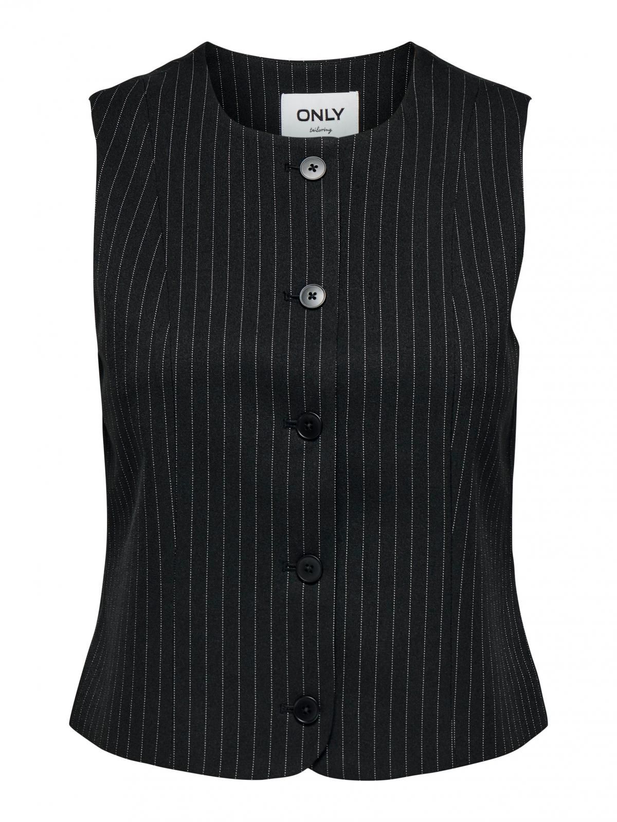 온리 테일러드 스트라이프 베스트 15357618_2161_1219189 BLACK / BLACK - 상세 이미지 3