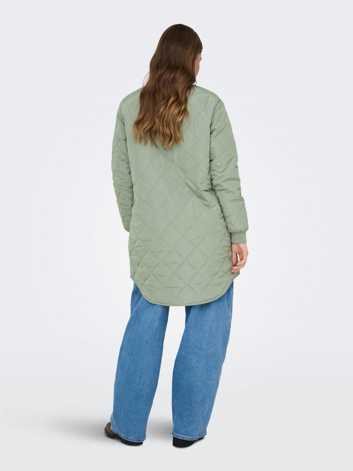 온리 집업 퀼팅 롱 코트 라이트그린 15323237_1618 GREEN / LILY PAD - 상세 이미지 3