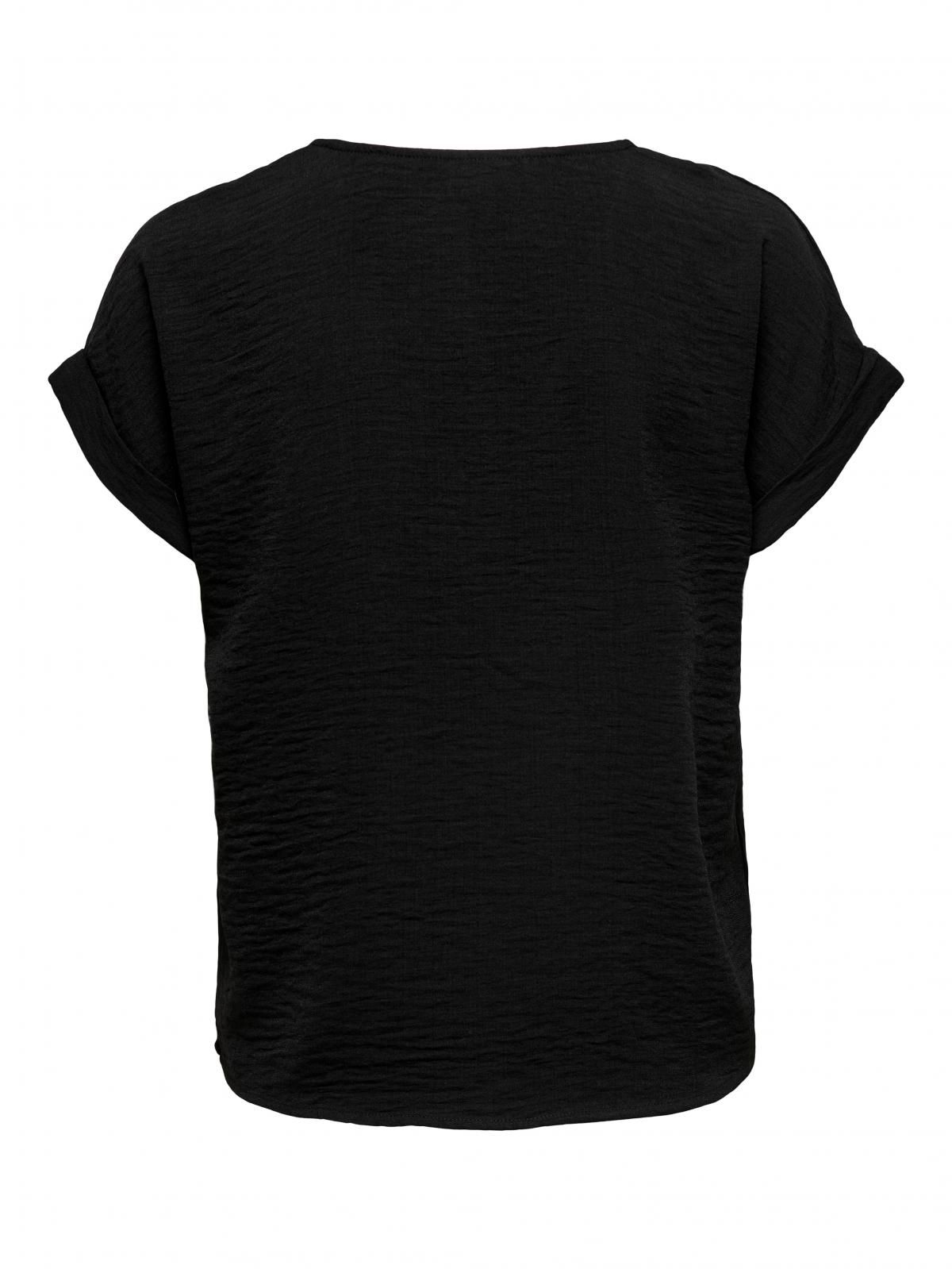 제이디와이 비스코스 라운드넥 반팔 티셔츠 15229004_2161 BLACK / BLACK - 상세 이미지 5