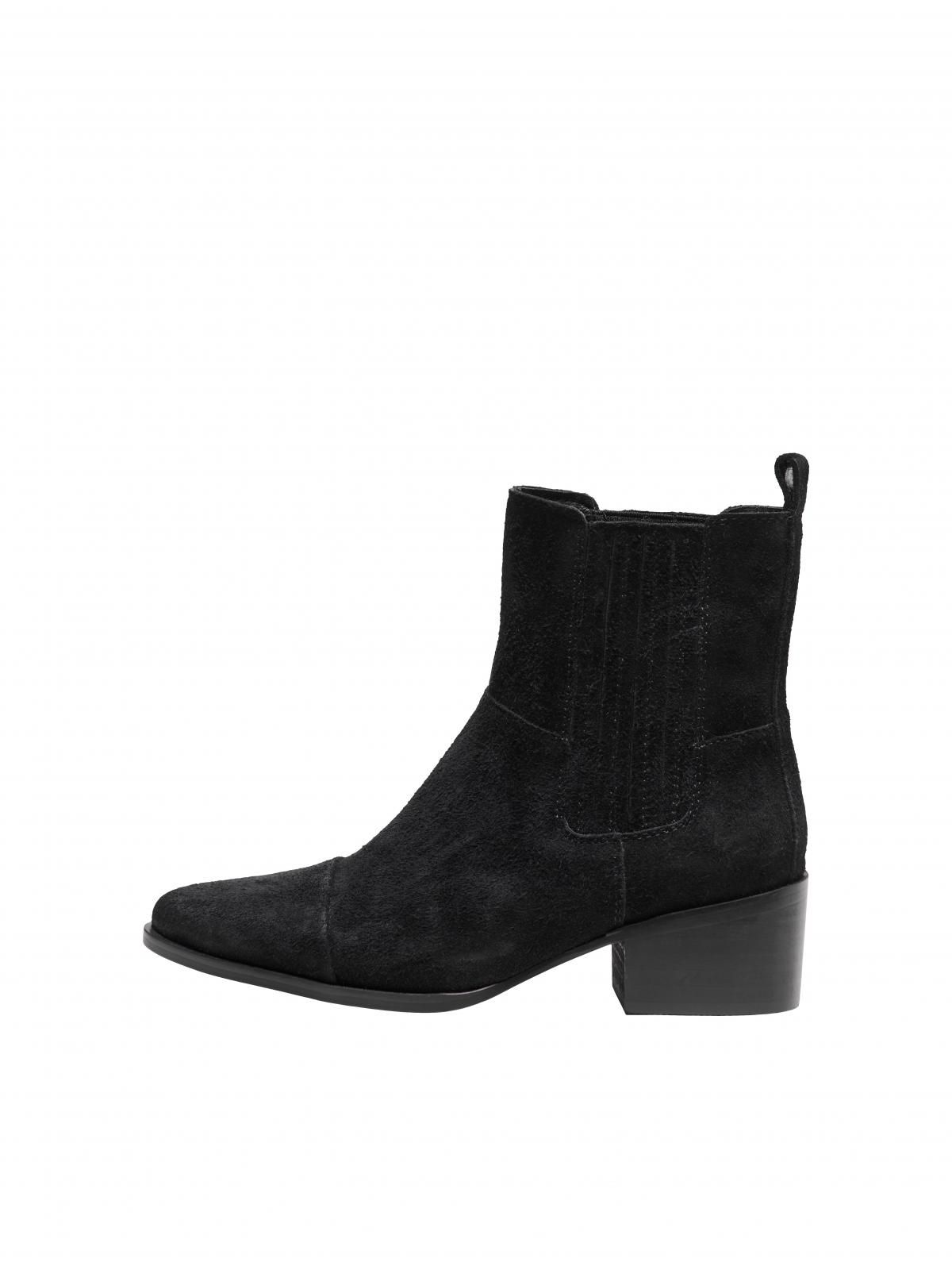 온리 스웨이드 미들힐 첼시 앵클부츠 블랙 15287475_2161 BLACK / BLACK - 상품 이미지
