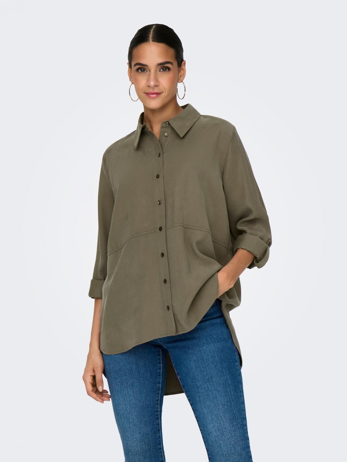 제이디와이 오버핏 테크니컬 카키 셔츠 15284703_120 GREY / WALNUT - 상세 이미지 2