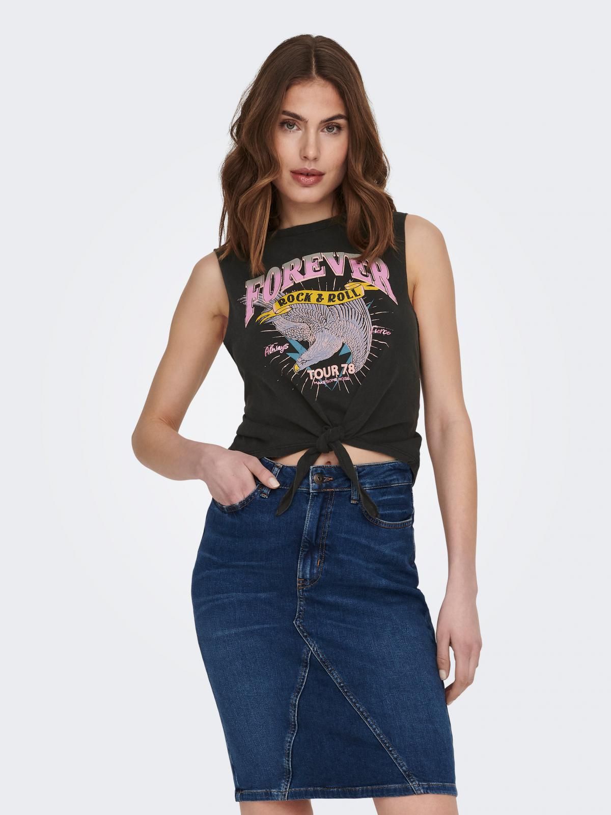 온리 그래픽 레터링 민소매 티셔츠 15291468_2161_1028456 BLACK / BLACK - 상세 이미지 2
