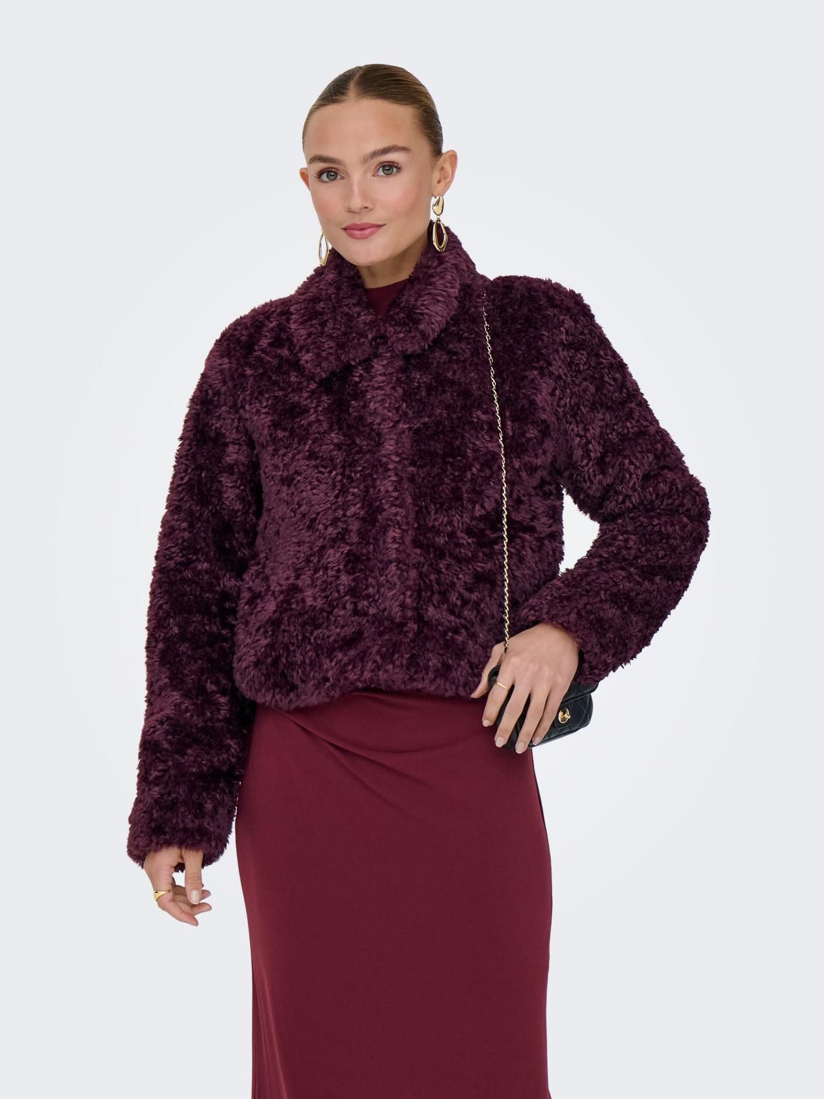 온리 테디 퍼 숏 코트 15352795_1045 PURPLE / MAUVE WINE - 상품 이미지