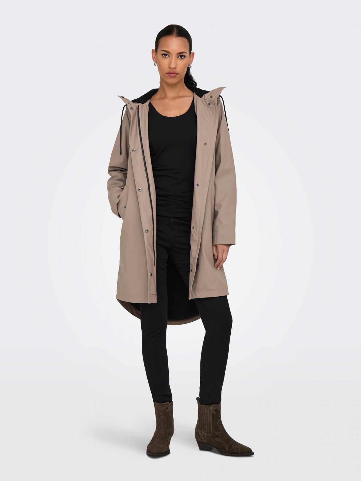 온리 테크니컬 방수 후드 레인코트 15348809_120 GREY / WALNUT - 상세 이미지 2