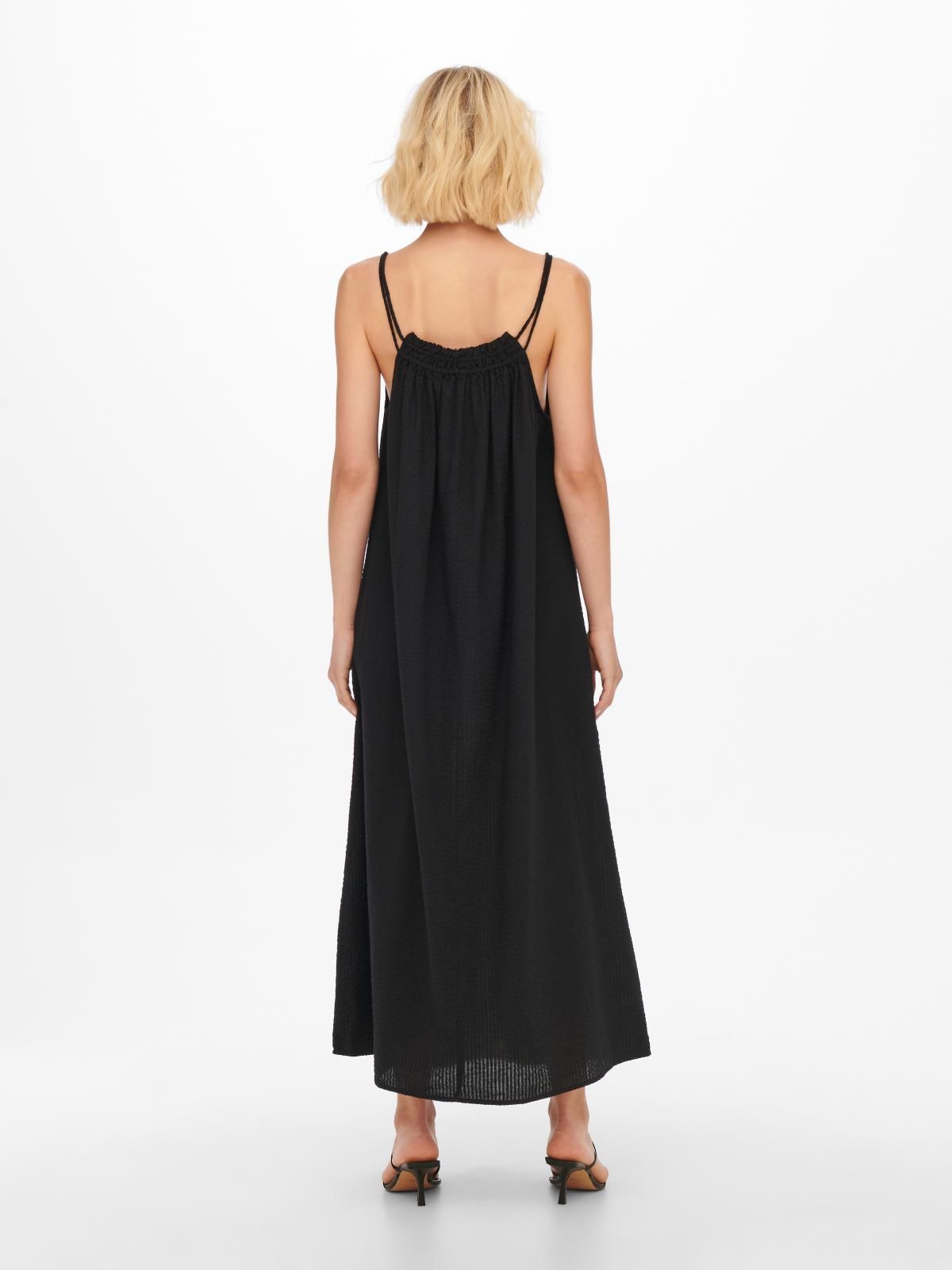 온리 루즈핏 스트랩 롱 원피스 블랙 15269946_2161_972429 BLACK / BLACK - 상세 이미지 2