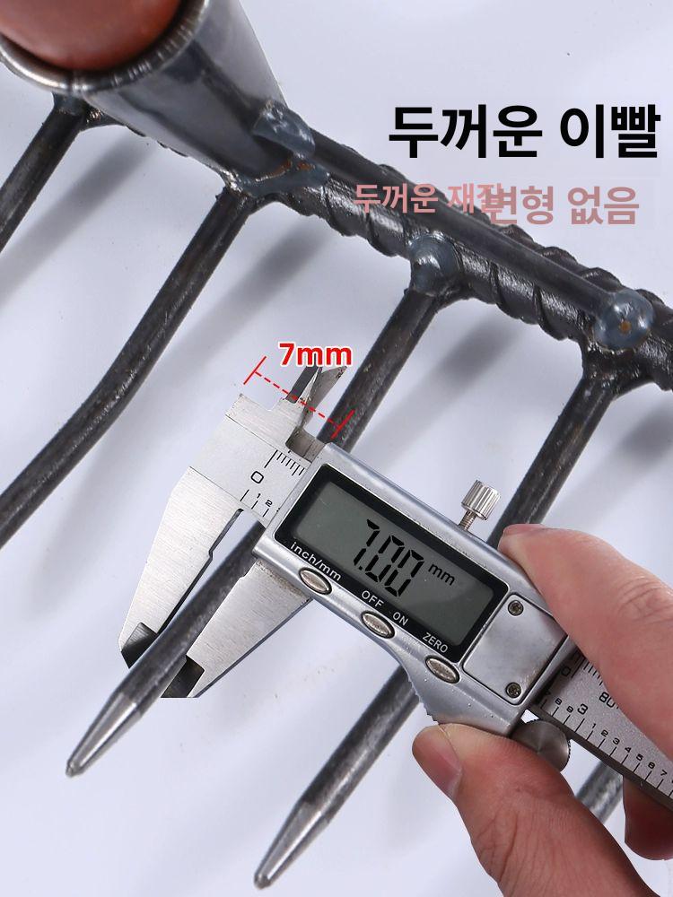 쇠스랑 갈퀴 괭이 쟁기 갈쿠리 밭갈이 삽쇠 삼지창 원예 5개 강철 아까시나무 갈퀴+1.2m - 상세 이미지 4