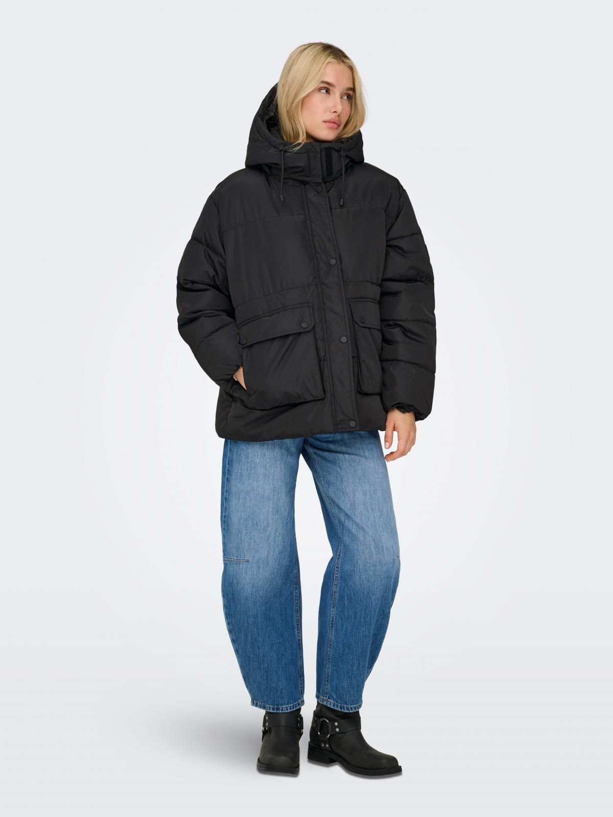 온리 테크니컬 숏 패딩 푸퍼 자켓 15294127_2161 BLACK / BLACK - 상세 이미지 5