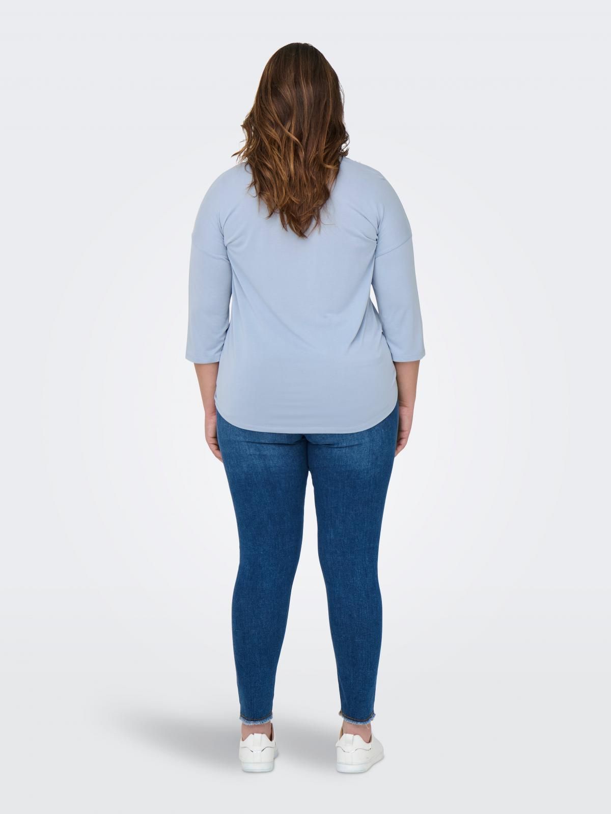 온리 비스코스 소프트 7부 티셔츠 15339880_3013 BLUE / SOFT CHAMBRAY - 상세 이미지 2