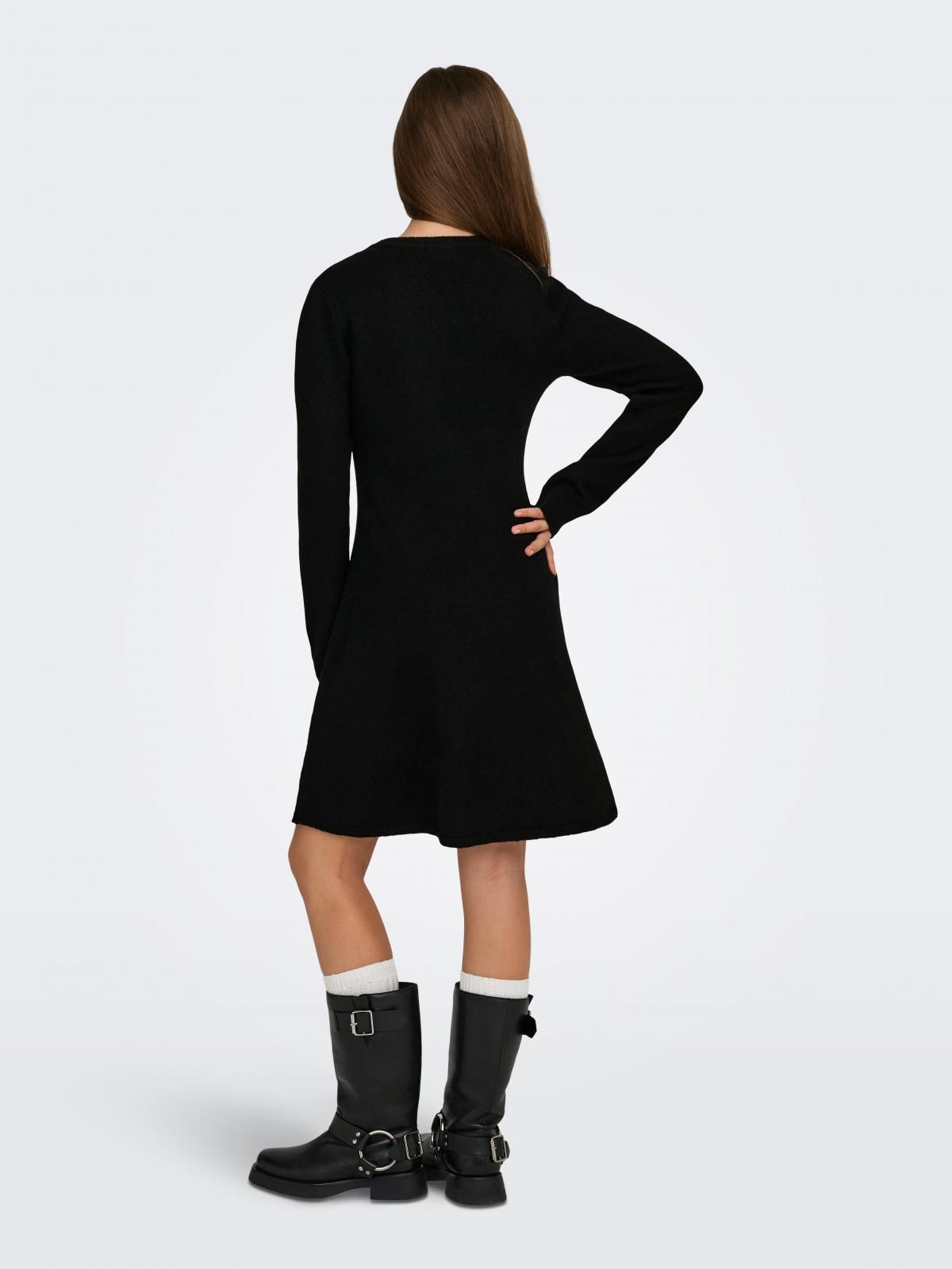 제이디와이 베이직 라운드넥 니트 미니 원피스 15366496_2161 BLACK / BLACK - 상세 이미지 2
