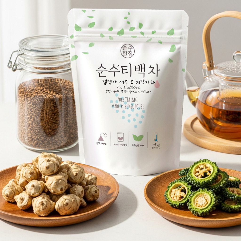 1+1 티백 50개입 돼지감자여주 결명자차 이미지 2