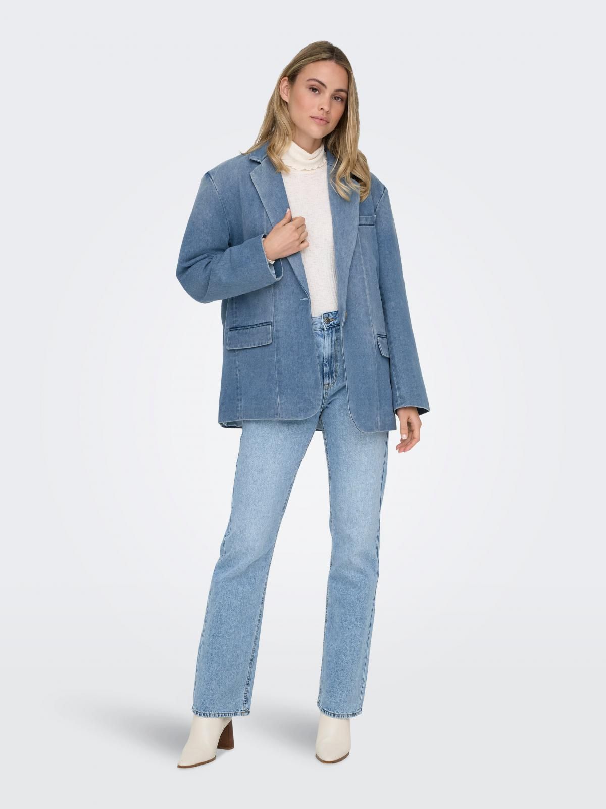 온리 데님 오버핏 테일러드 블레이저 15338592_2116 BLUE / LIGHT BLUE DENIM - 상세 이미지 5