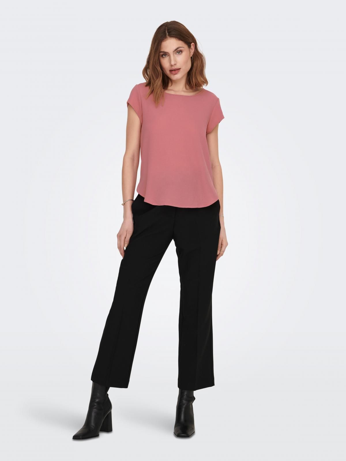 온리 베이직 라운드넥 레귤러핏 반팔 티셔츠 15142784_849 ROSE / DUSTY ROSE - 상세 이미지 5