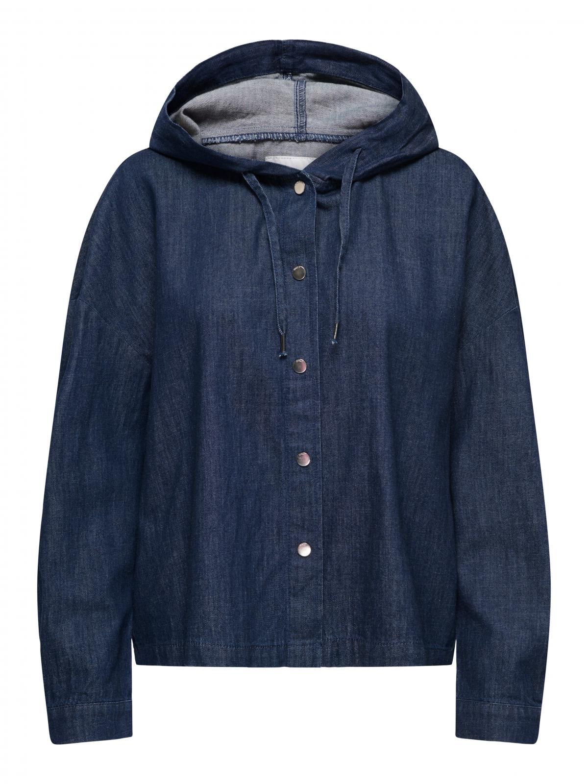 온리 테크니컬 데님 후드 오버셔츠 15366779_2114 BLUE / DARK BLUE DENIM - 상품 이미지