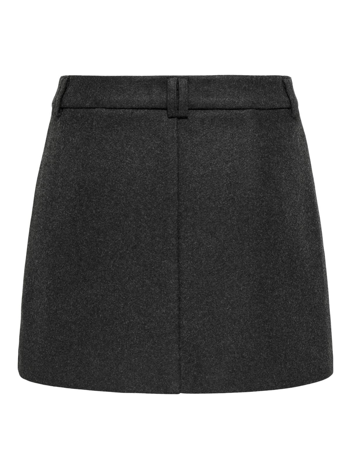 온리 미드웨이스트 벨트루프 미니 스커트 15365801_2383 GREY / DARK GREY MELANGE - 상세 이미지 4