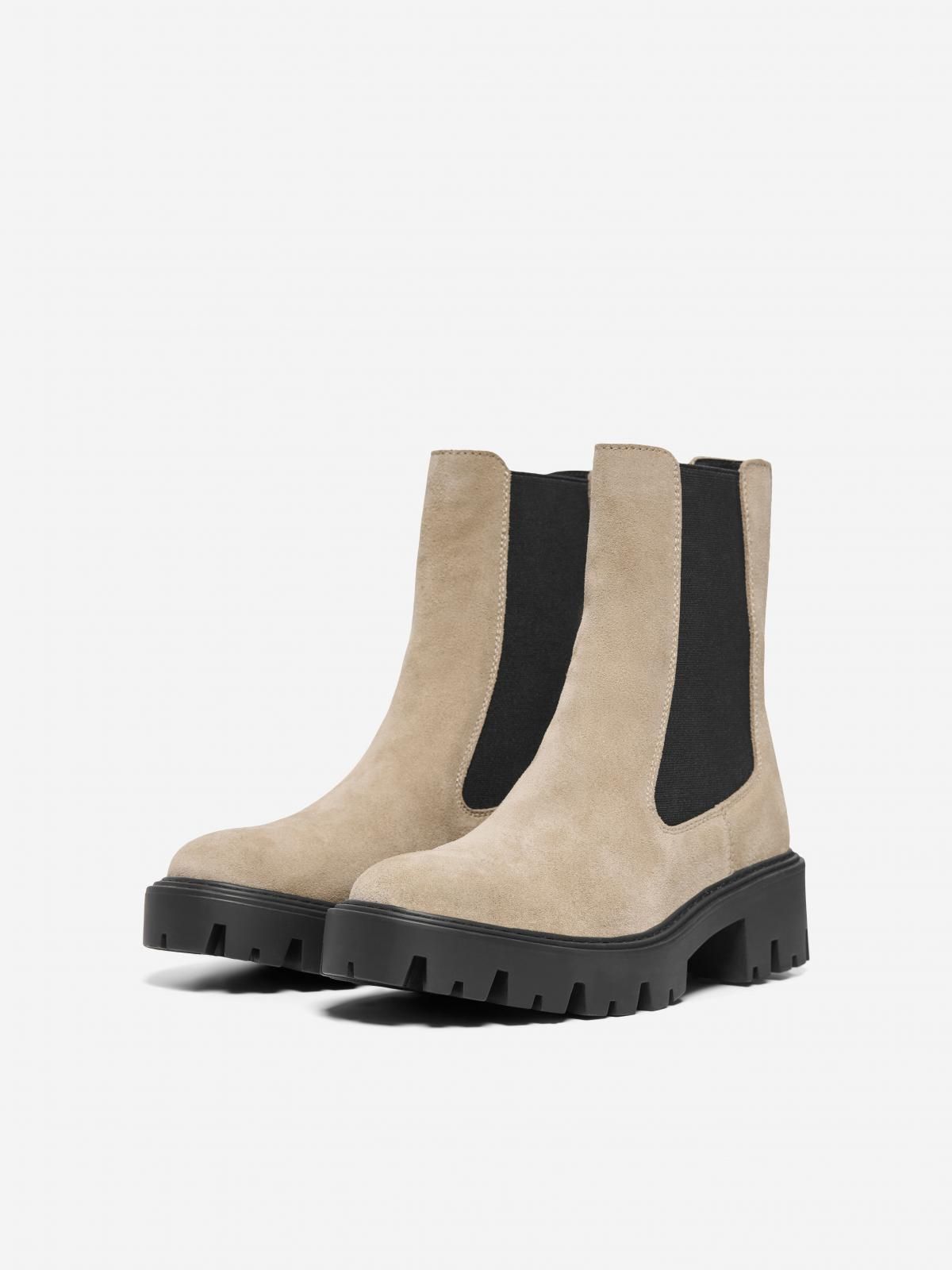 온리 트렌디 앵클 첼시부츠 스웨이드 베이지 15356389_315 BROWN / CAMEL - 상세 이미지 5
