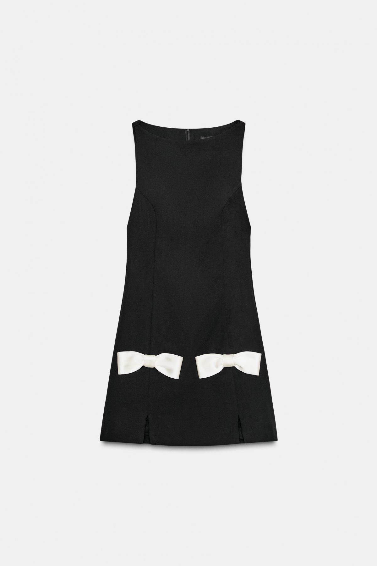 자라 리본 테크니컬 미니 원피스 3067/238 BLACK - 메인 이미지