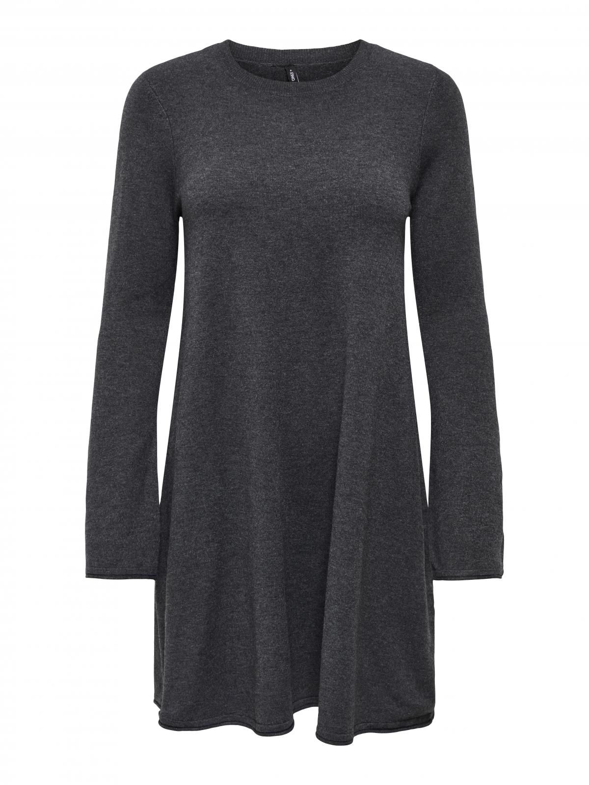 온리 니트 라운드넥 루즈핏 미니 원피스 15349936_2383 GREY / DARK GREY MELANGE - 상세 이미지 3