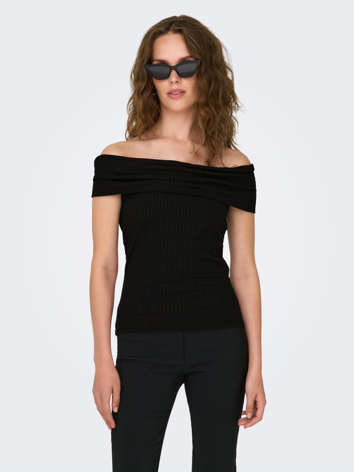 제이디와이 오프숄더 페미닌 블랙 반팔 탑 15344028_2161 BLACK / BLACK - 상품 이미지
