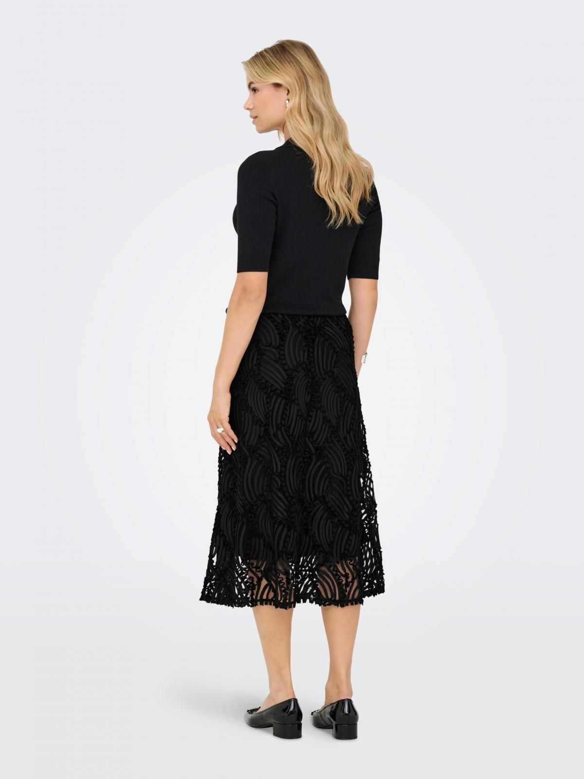 제이디와이 레이스 엘라스틱 미디 스커트 15373084_2161 BLACK / BLACK - 상세 이미지 2