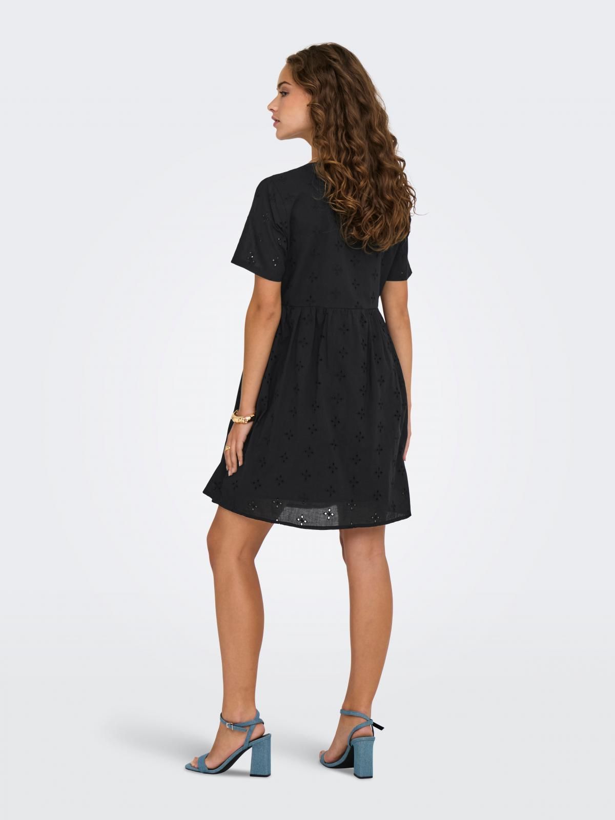 제이디와이 자수 브이넥 미니 원피스 블랙 15347044_2161 BLACK / BLACK - 상세 이미지 2