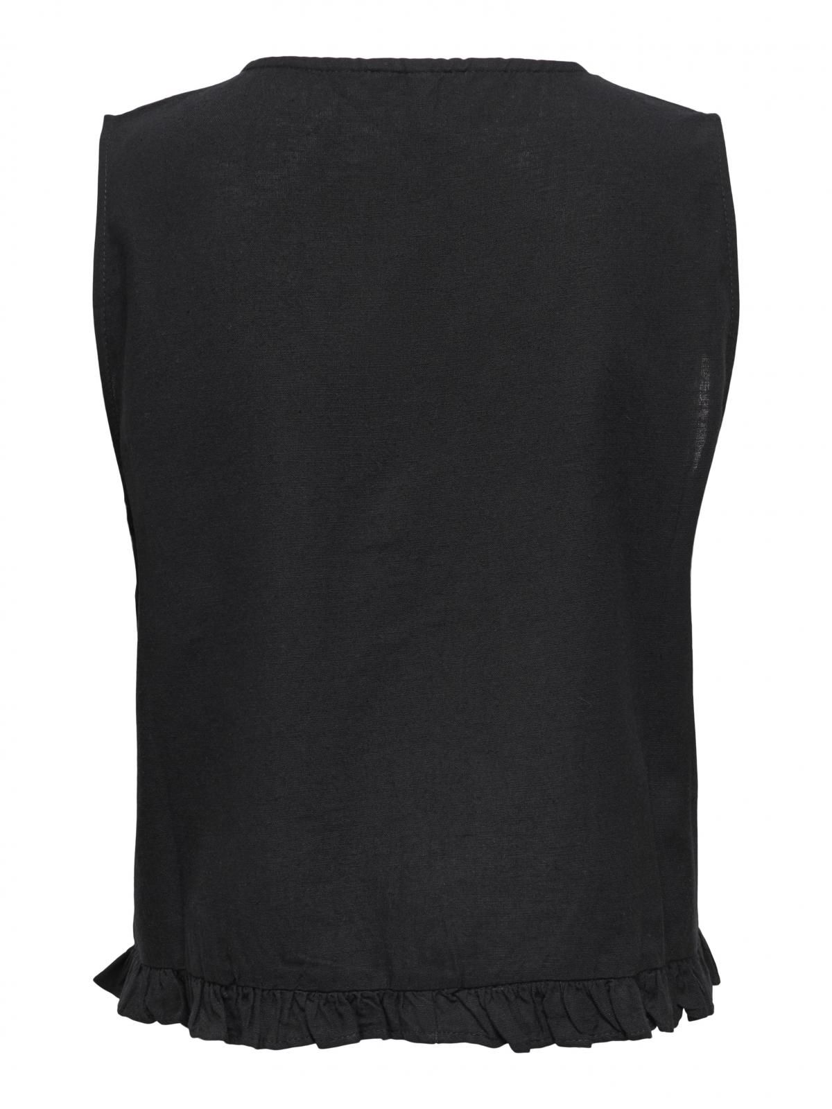 온리 브이넥 레귤러핏 베스트 15346503_2161 BLACK / BLACK - 상세 이미지 4