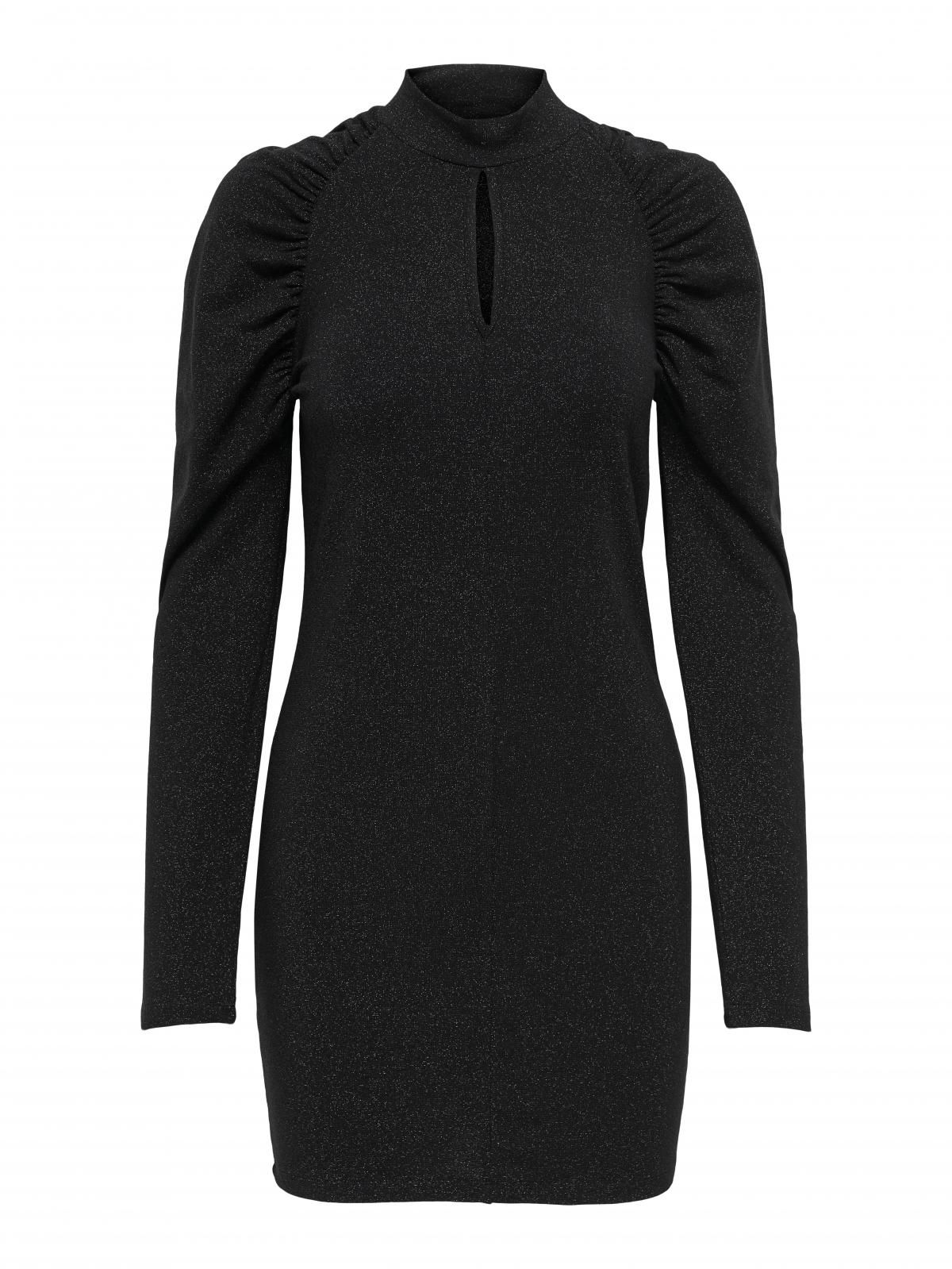 온리 슬림핏 글리터 퍼프슬리브 미니 원피스 15356682_2161_1215592 BLACK / BLACK - 상세 이미지 3