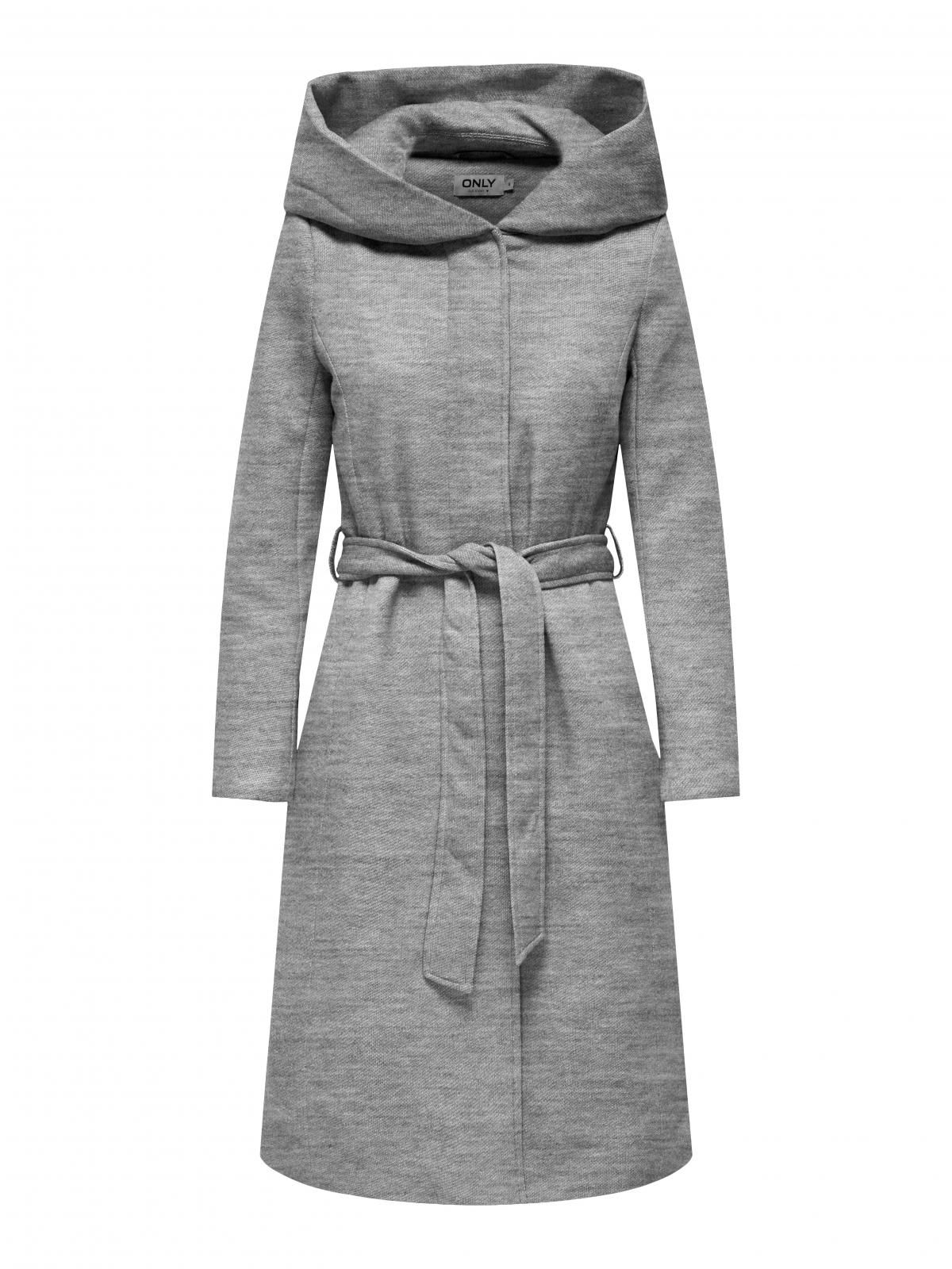 온리 테크니컬 하이넥 벨티드 롱 코트 15317976_2381 GREY / LIGHT GREY MELANGE - 상세 이미지 3