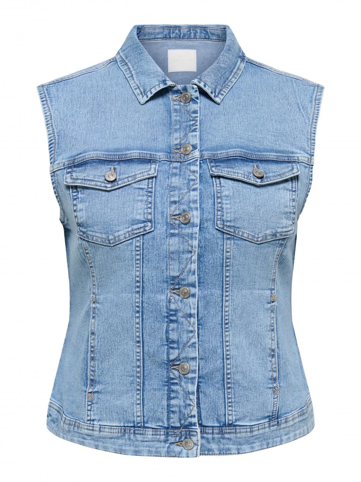온리 빅사이즈 트렌디 데님 베스트 15290733_2116 BLUE / LIGHT BLUE DENIM - 상세 이미지 3