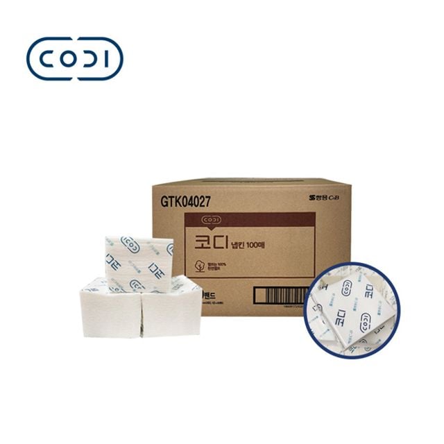 코디 냅킨 1겹 195x100mm 60팩 1box - 메인 이미지