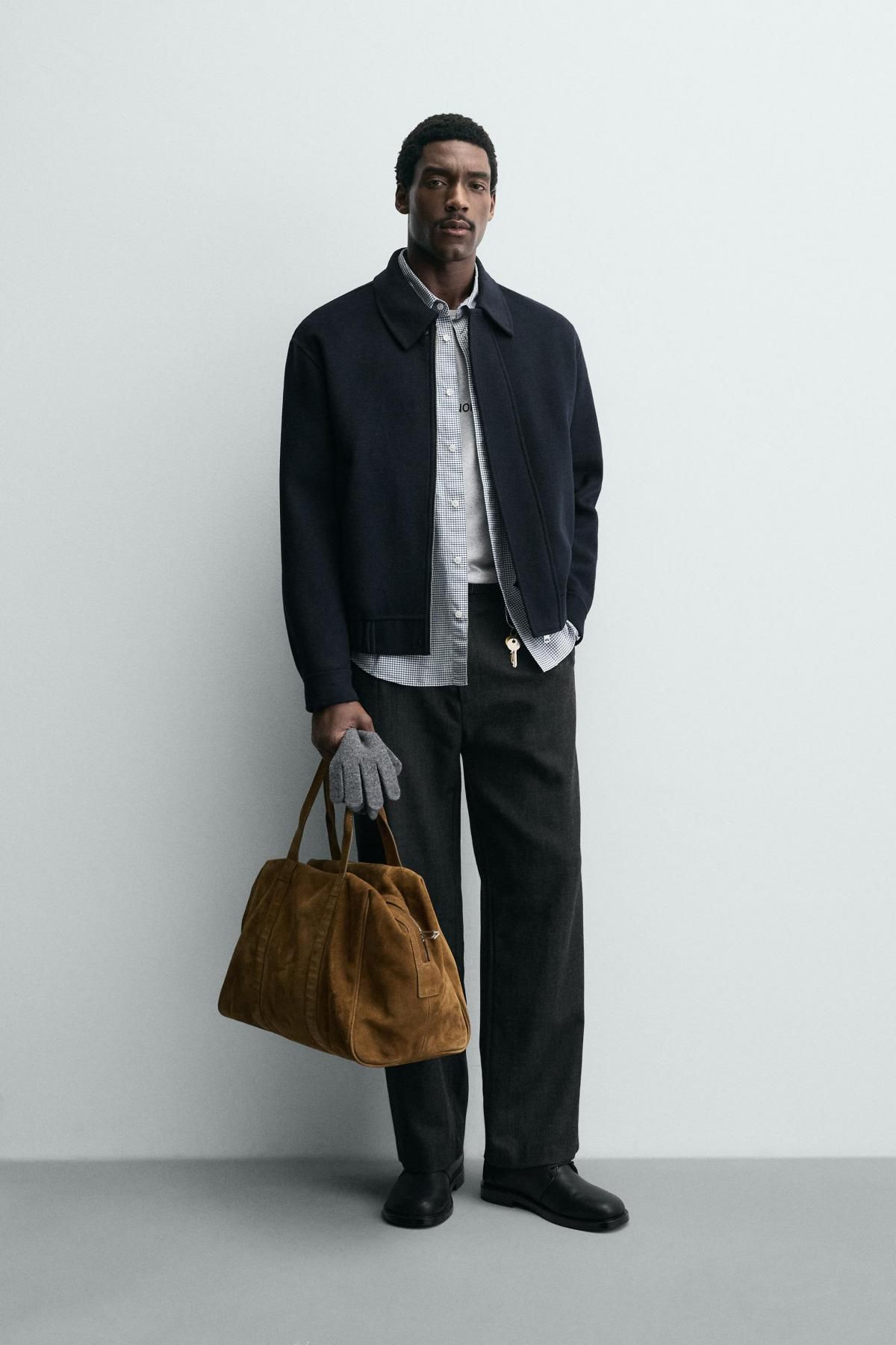 자라 크롭핏 울 블렌드 오버셔츠 재킷 5854/404 NAVY BLUE - 상세 이미지 2