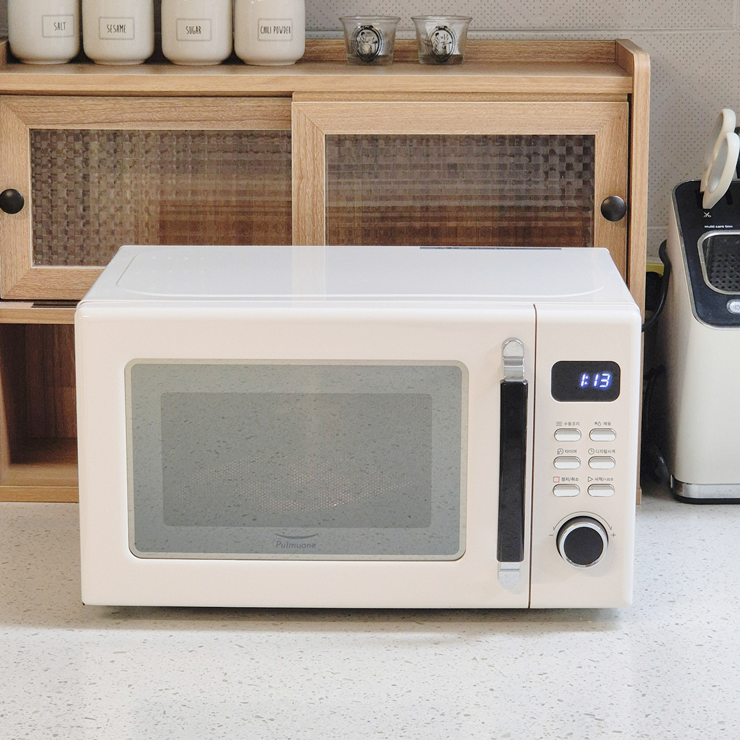 풀무원 레트로 전자식 전자레인지 20L MS20D0TC (크림베이지)
