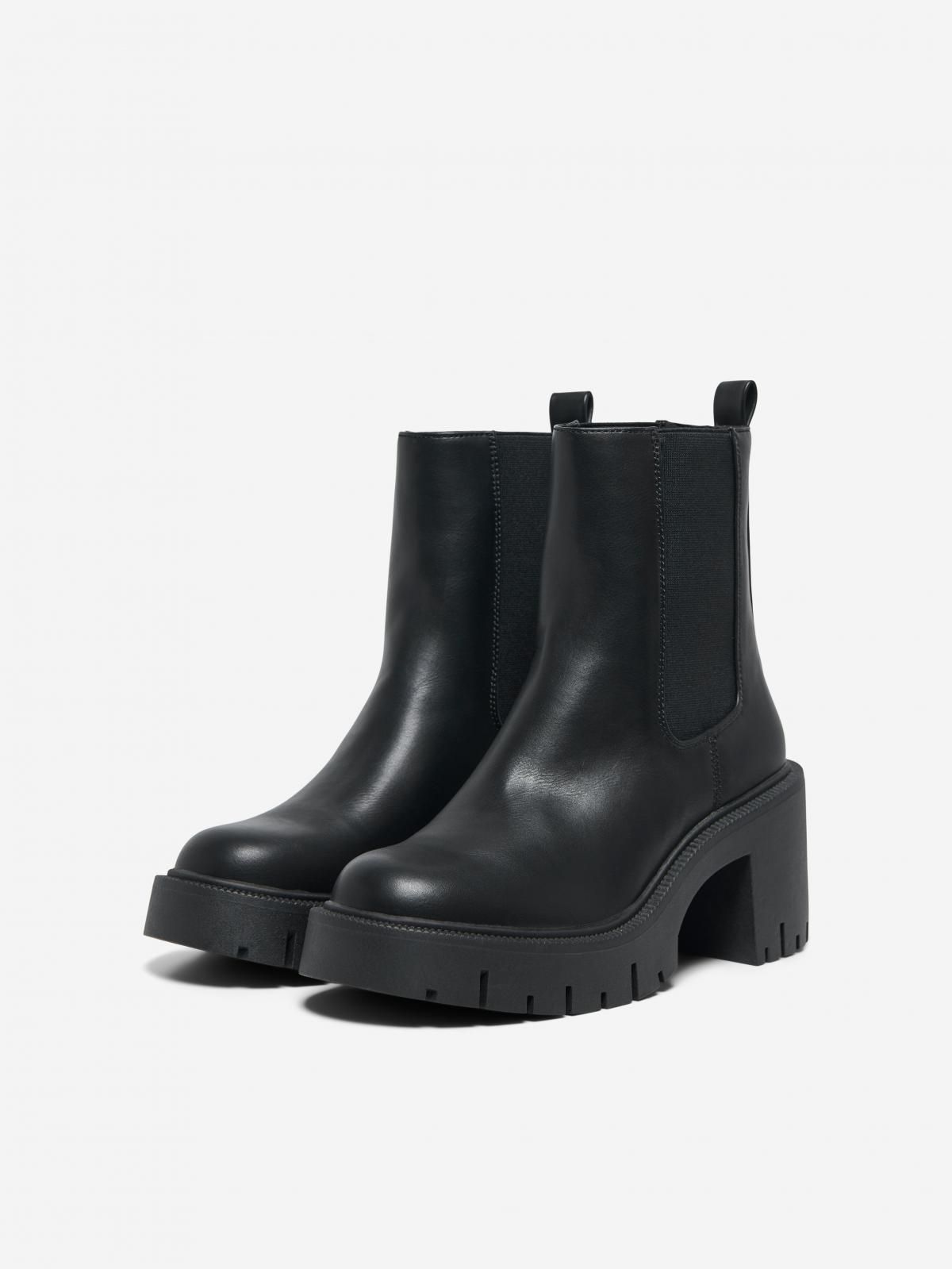 온리 청키힐 앵클 첼시부츠 15356371_2161 BLACK / BLACK - 상세 이미지 5