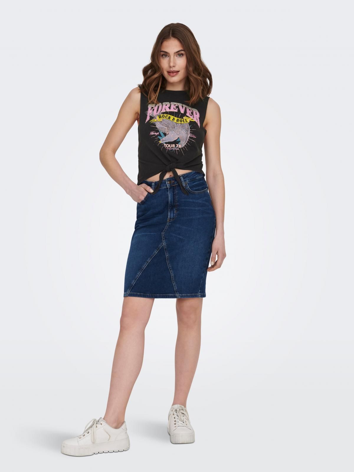 온리 그래픽 레터링 민소매 티셔츠 15291468_2161_1028456 BLACK / BLACK 이미지 6