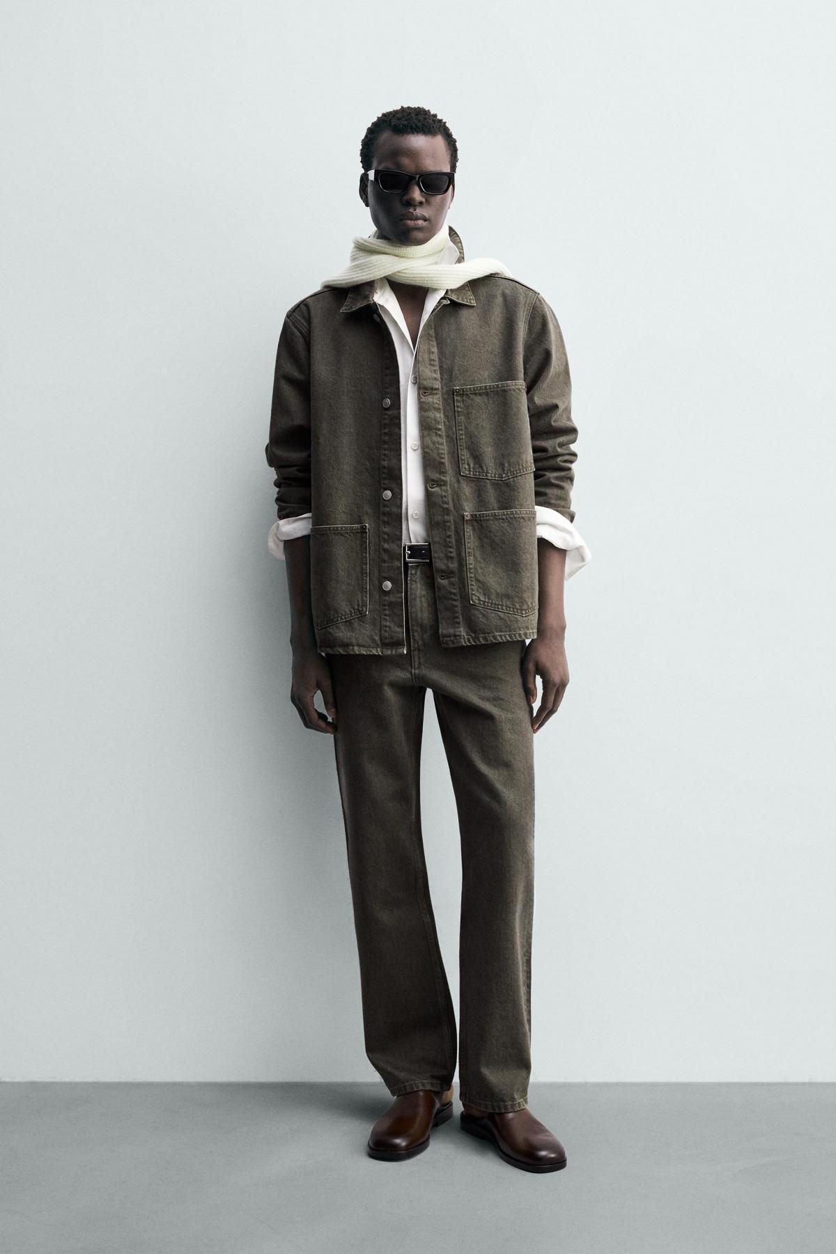 자라 테크니컬 스트레이트핏 데님 진 1300/350 DARK KHAKI - 상세 이미지 2