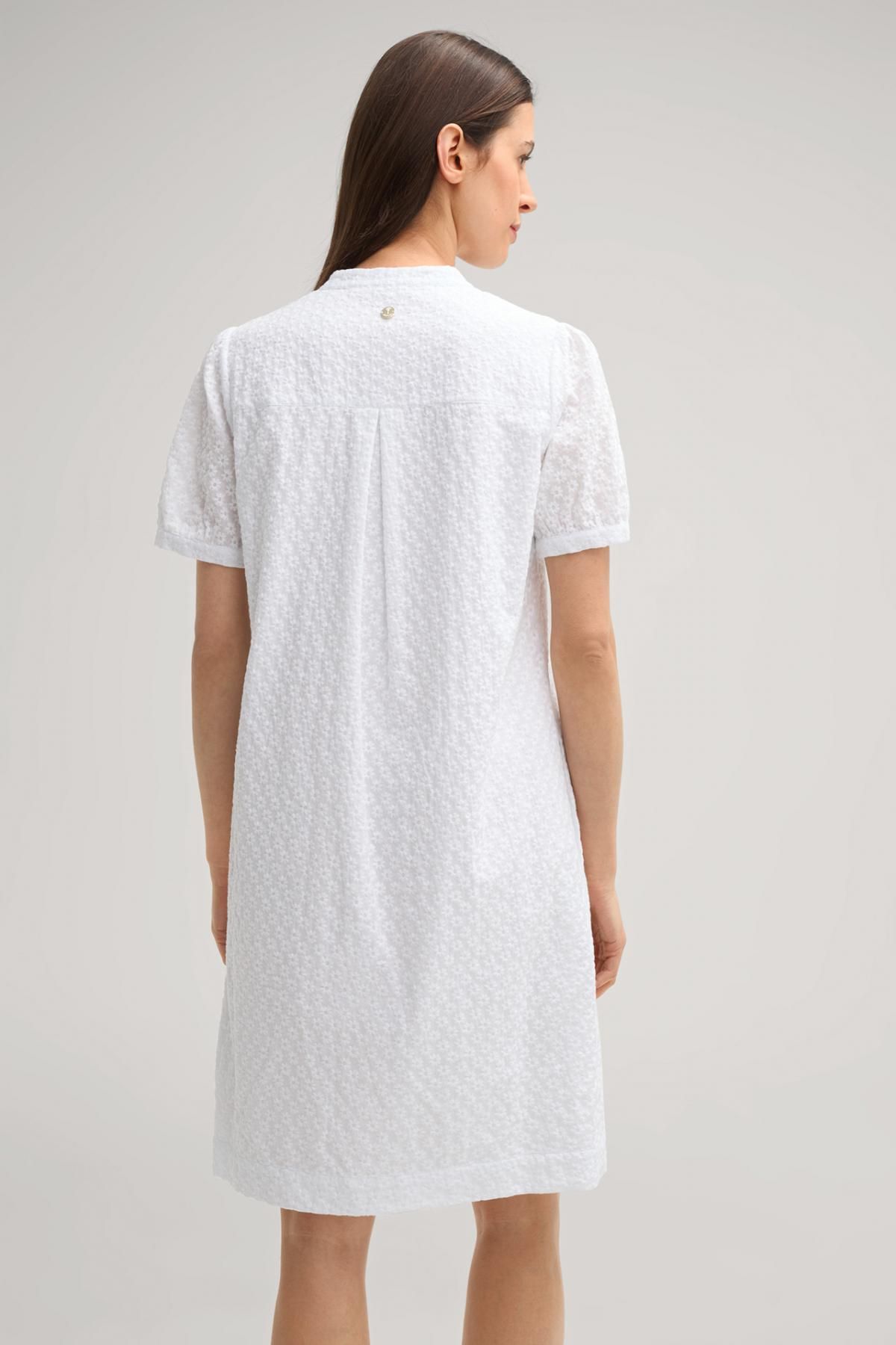 윱 화이트 플라워 스티치 코튼 미디 원피스 30046683-10019153-100 WEISS - 상세 이미지 4