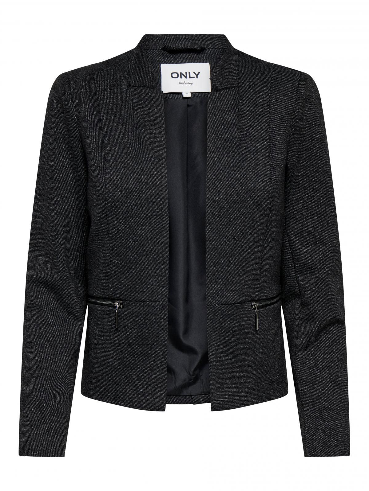 온리 테일러드 베이직 블랙 크롭 블레이저 15352573_2383 GREY / DARK GREY MELANGE - 상세 이미지 3