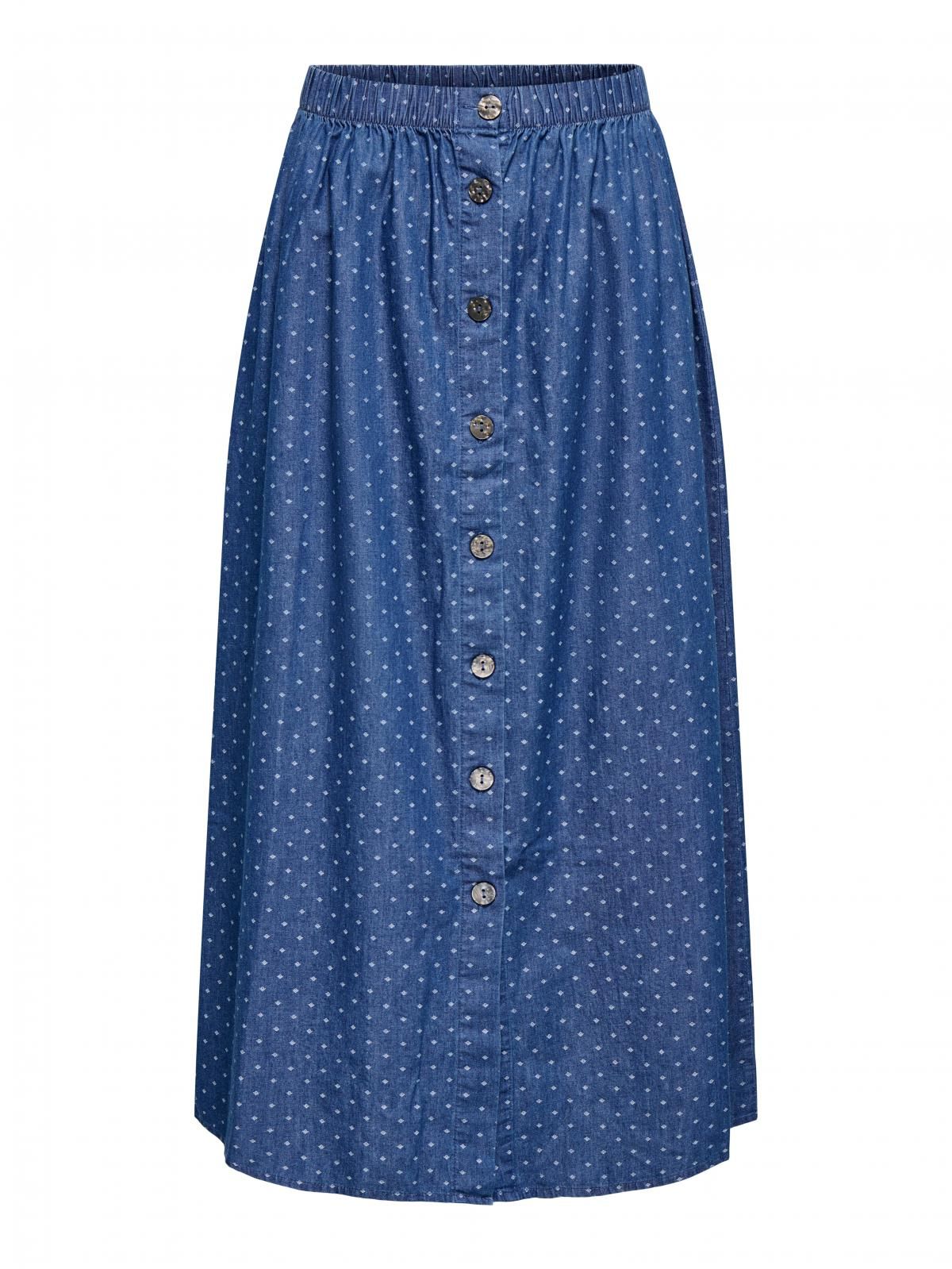 온리 캐주얼 도트 패턴 롱 스커트 15348894_2115_1187844 BLUE / MEDIUM BLUE DENIM - 상세 이미지 3