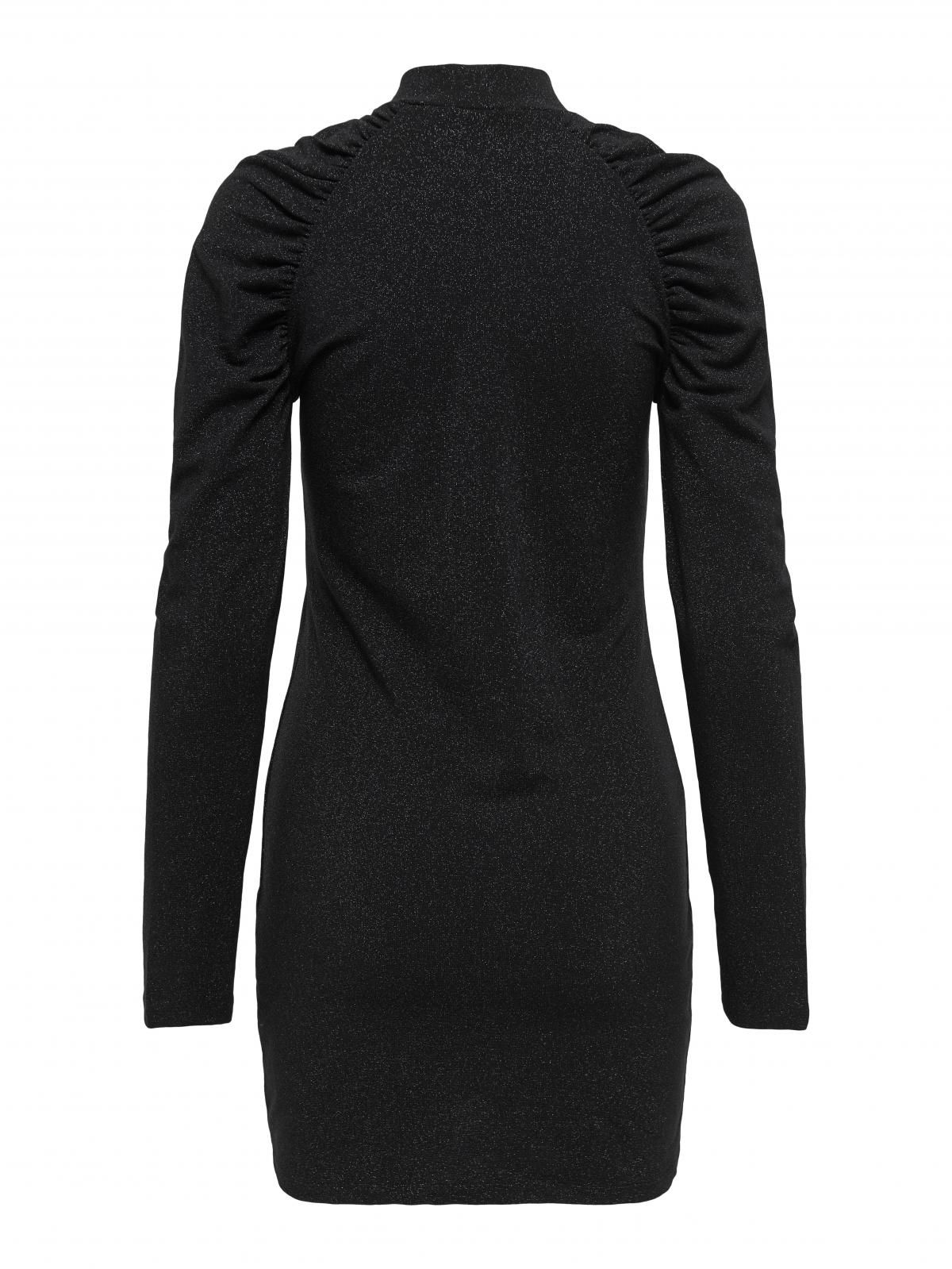 온리 슬림핏 글리터 퍼프슬리브 미니 원피스 15356682_2161_1215592 BLACK / BLACK - 상세 이미지 4