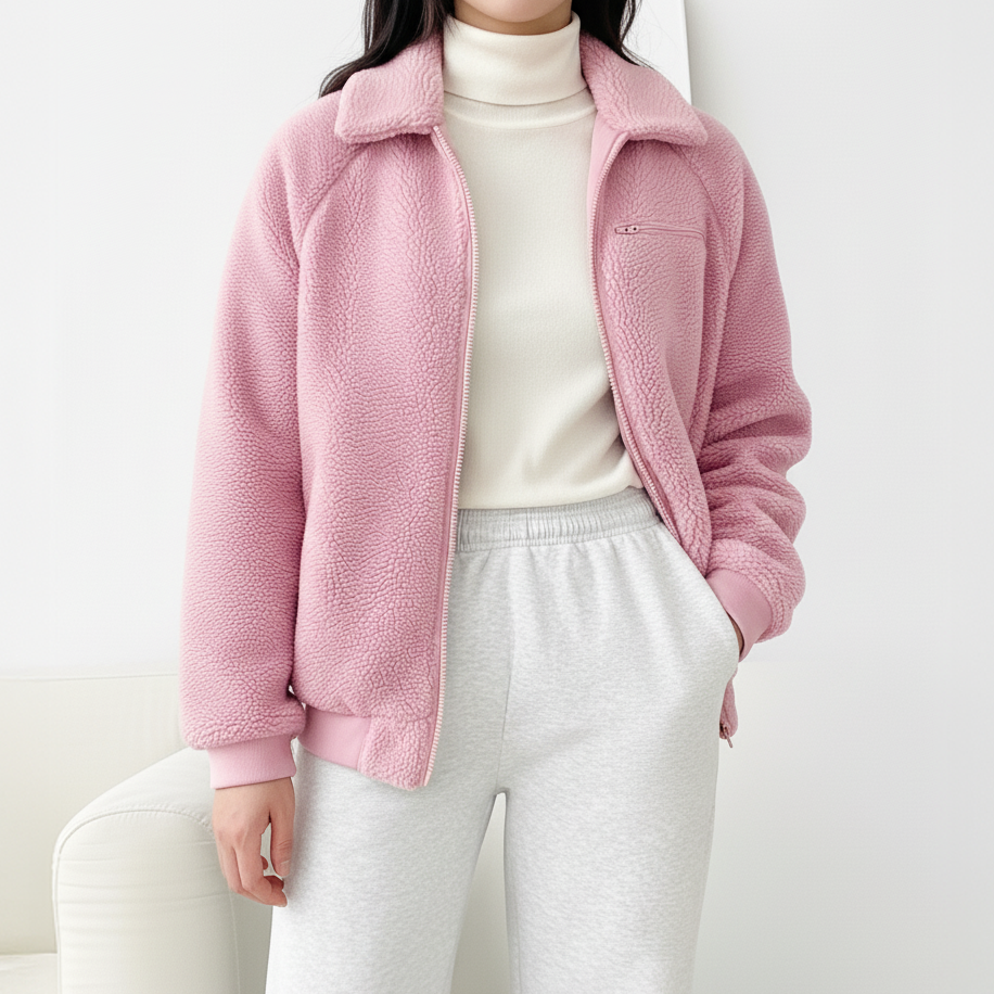 나이키 여성 오버핏 후리스 뽀글이 점퍼 양털 집업 자켓 CK5286핑크, L - 상세 이미지 3