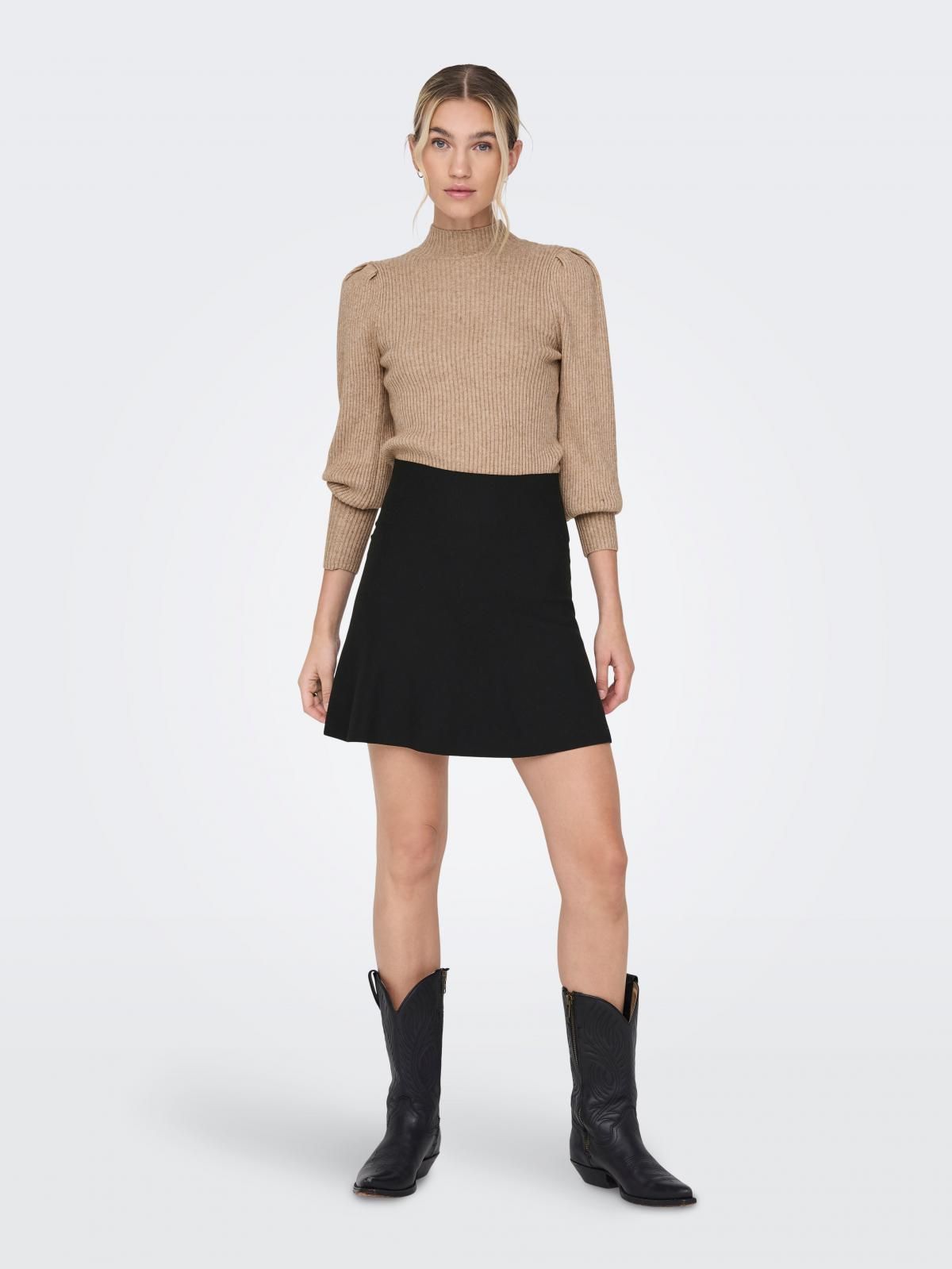온리 베이직 미니멀 밴딩 미니 스커트 15255211_2161 BLACK / BLACK - 상세 이미지 5