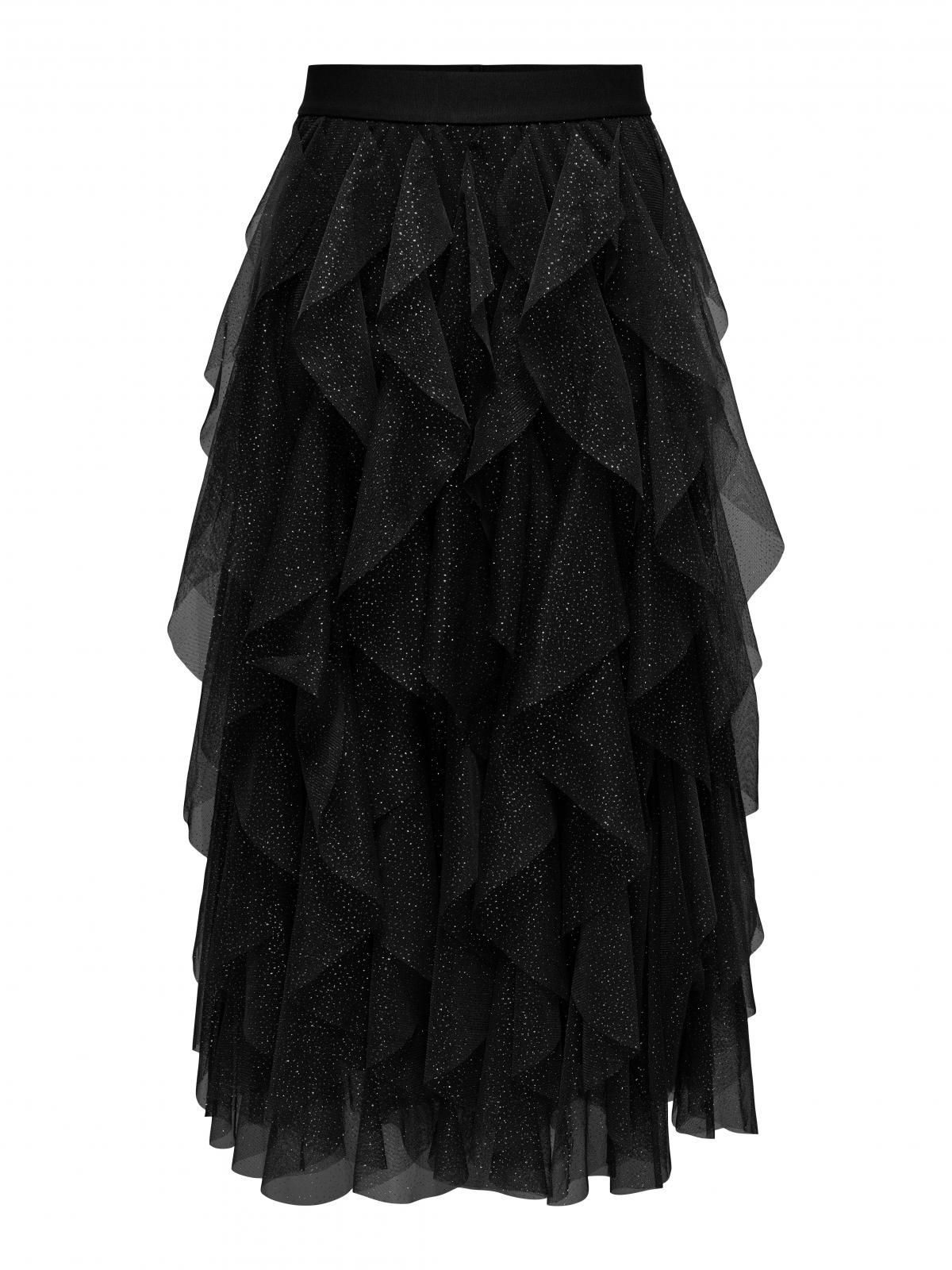 온리 글리터 티어드 튤 롱 스커트 밴딩 블랙 15334237_2161_1161408 BLACK / BLACK - 상세 이미지 3
