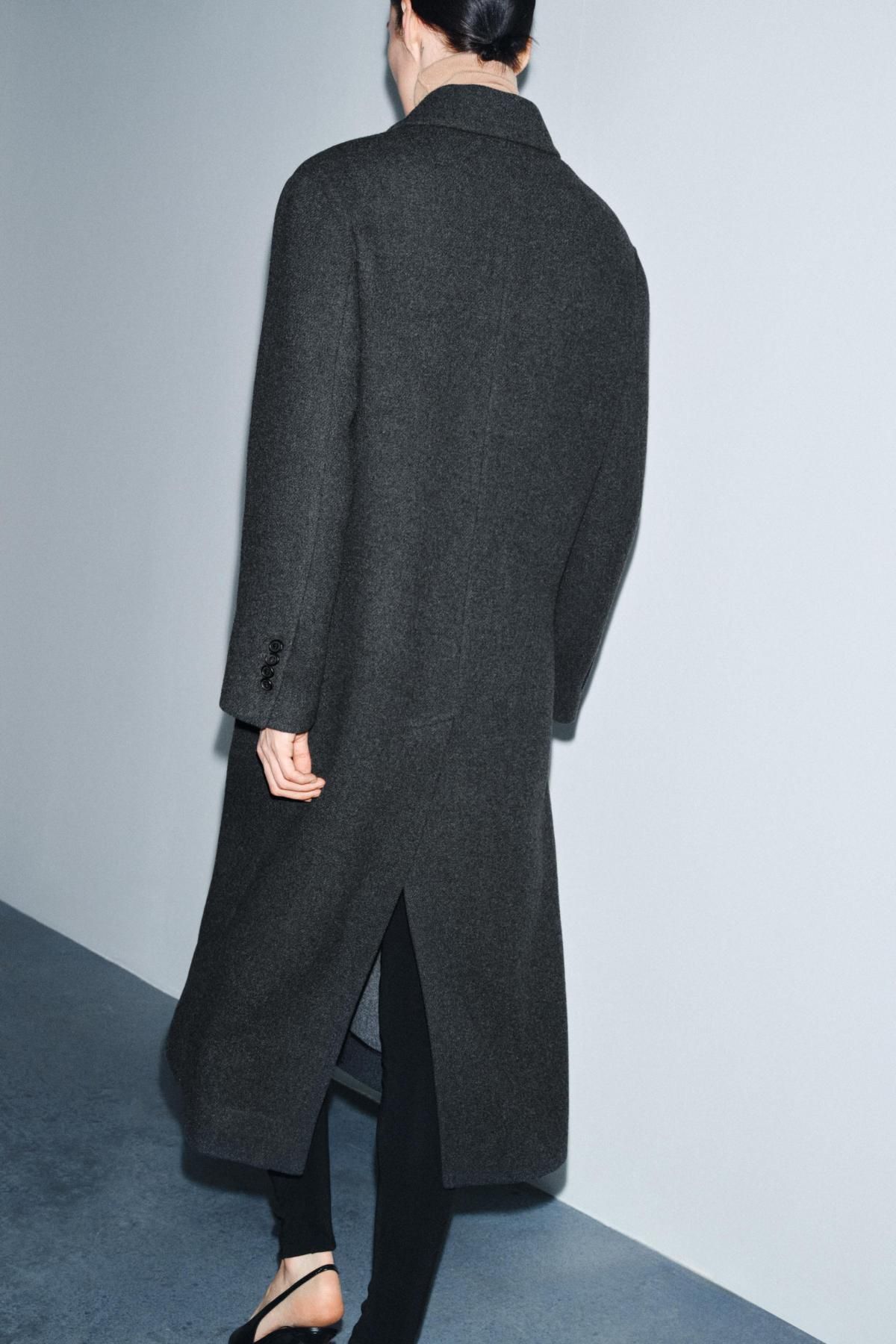 자라 울 혼방 클래식 오버사이즈 롱코트 8862/877 GREY MARL - 상세 이미지 4