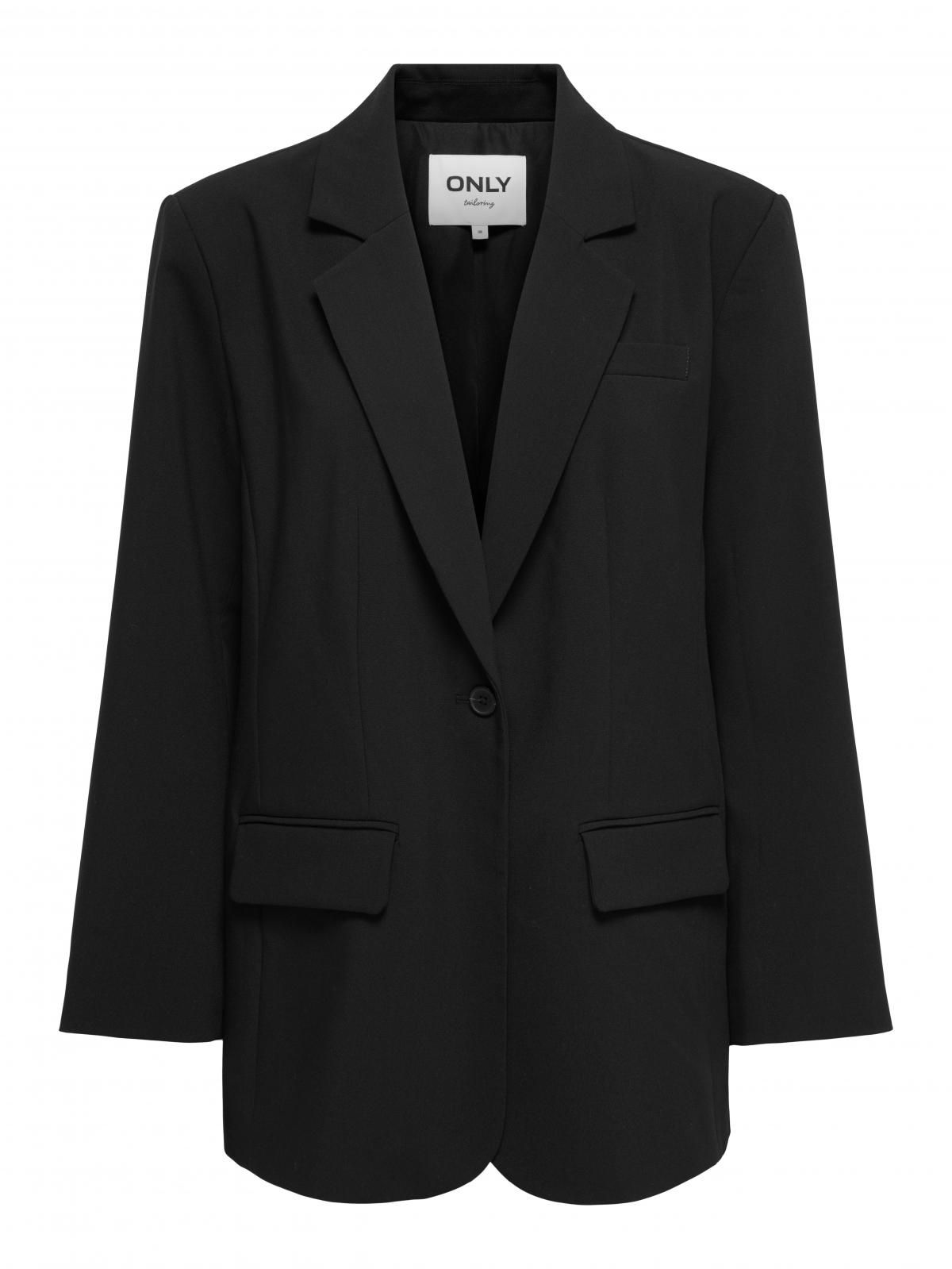 온리 오버사이즈 테일러드 블랙 블레이저 15371106_2161 BLACK / BLACK - 상세 이미지 3
