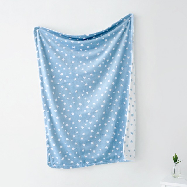 VARISTA 담요 70x100 화이트/스카이블루 - 메인 이미지