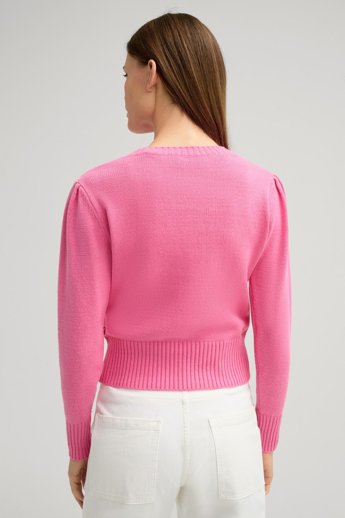윱 페미닌 라운드넥 핑크 코튼믹스 니트 JOOPJEANS 로고 30046088-10019245-668 PINK - 상세 이미지 4