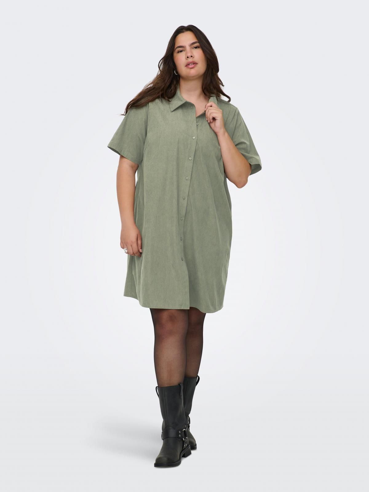 온리 코듀로이 셔츠 미니 원피스 15372840_4263 GREEN / KALAMATA - 상세 이미지 5