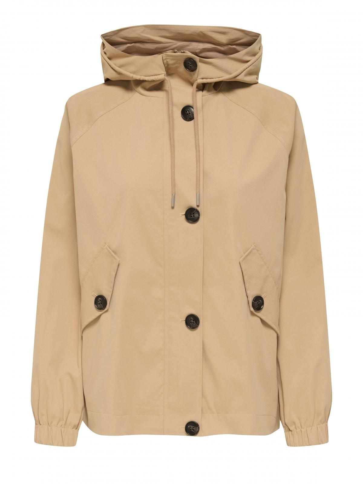 온리 테크니컬 베이지 하이넥 버튼 재킷 15354447_240 BROWN / TANNIN - 상세 이미지 4