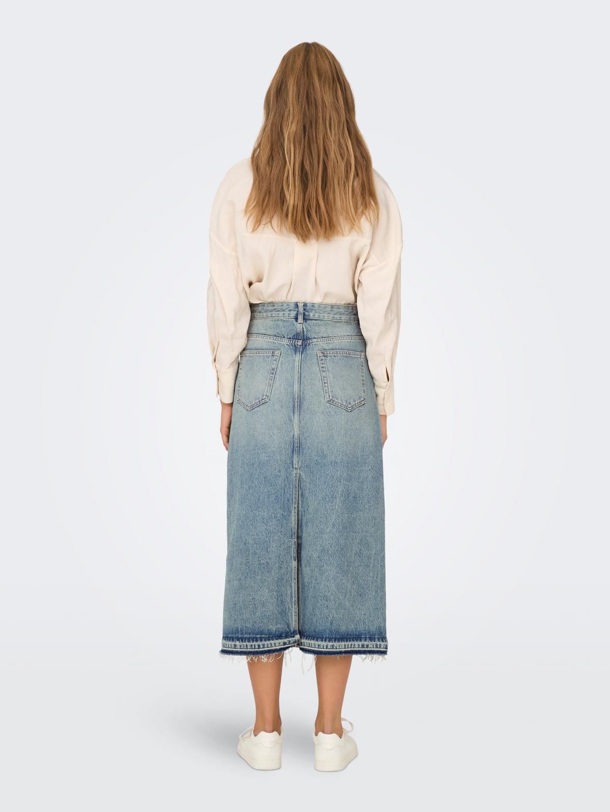 온리 데님 롱 스커트 내추럴 코튼 15329944_2115_1131324 BLUE / MEDIUM BLUE DENIM - 상세 이미지 2