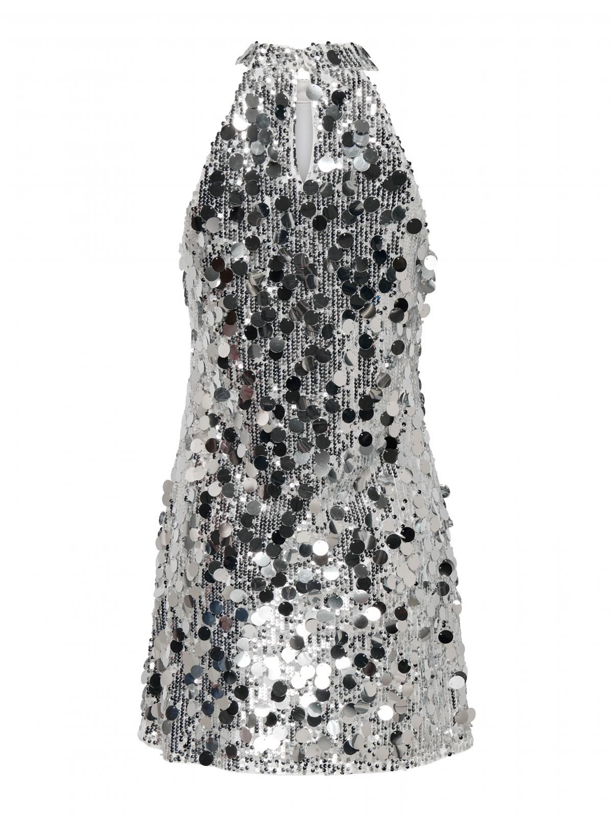 제이디와이 글리터 시퀸 홀터넥 미니 원피스 15350698_387 GREY / SILVER - 상세 이미지 4